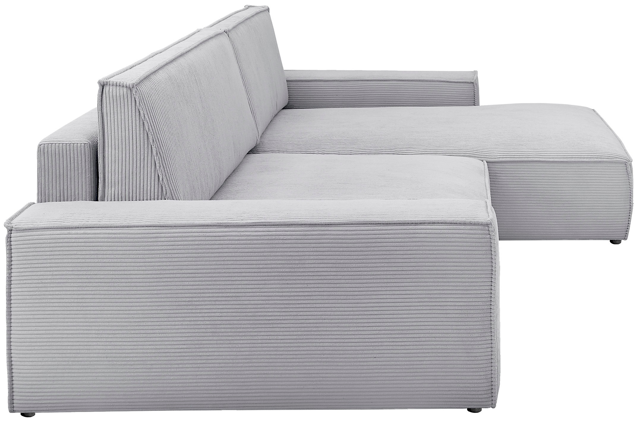 Home affaire Ecksofa »NEU: SHERWOODL XXL 284, Big-Sofa L-Form, tiefe Sitzfläche 95 cm, Cord,«, Leinenoptik, Recamiere rechts/links, auch als Schlafsofa stellbar