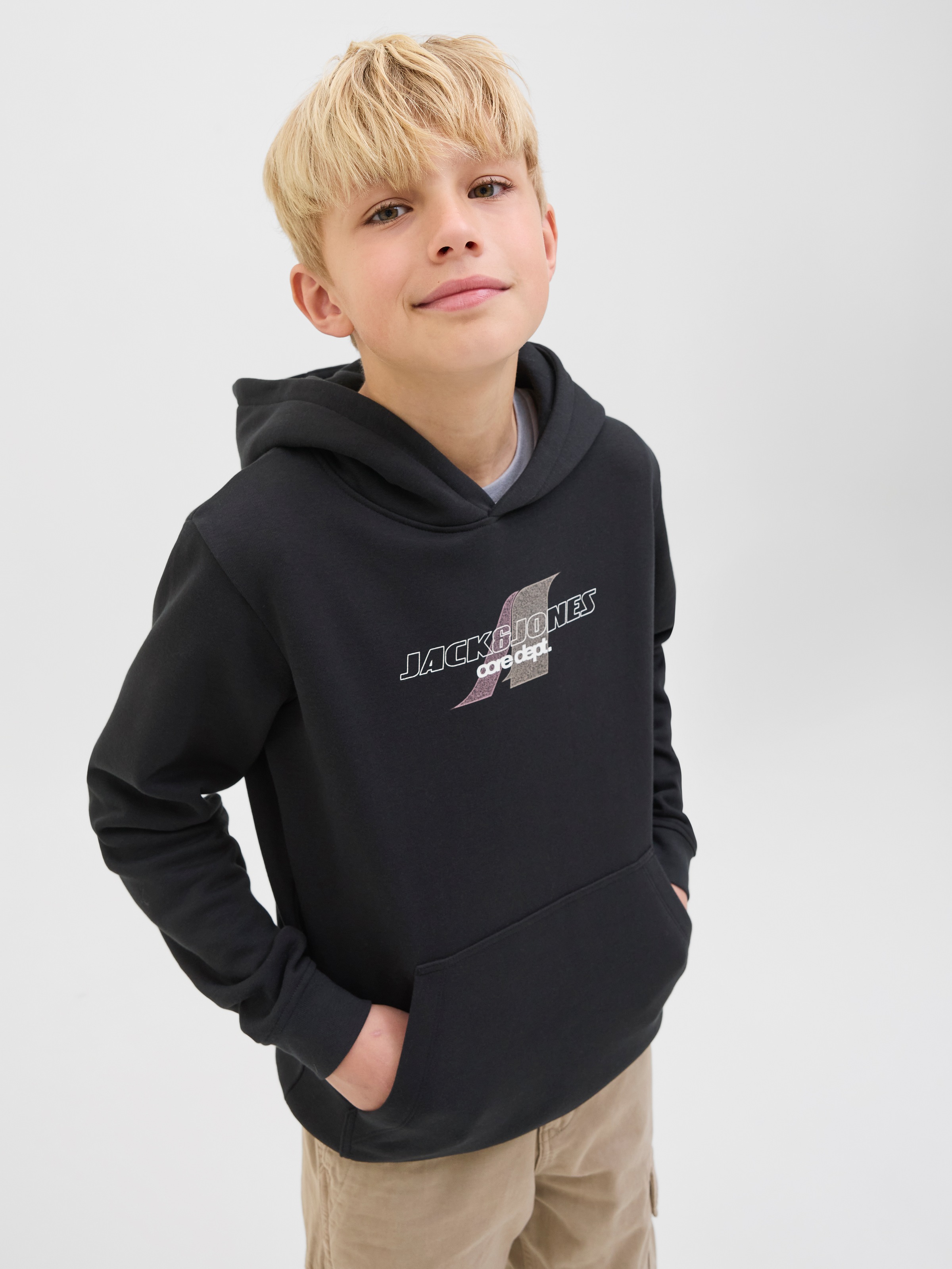 Jack & Jones Junior Kapuzensweatshirt »JCOTIER FRONT PRINT SWEAT HOOD JNR«