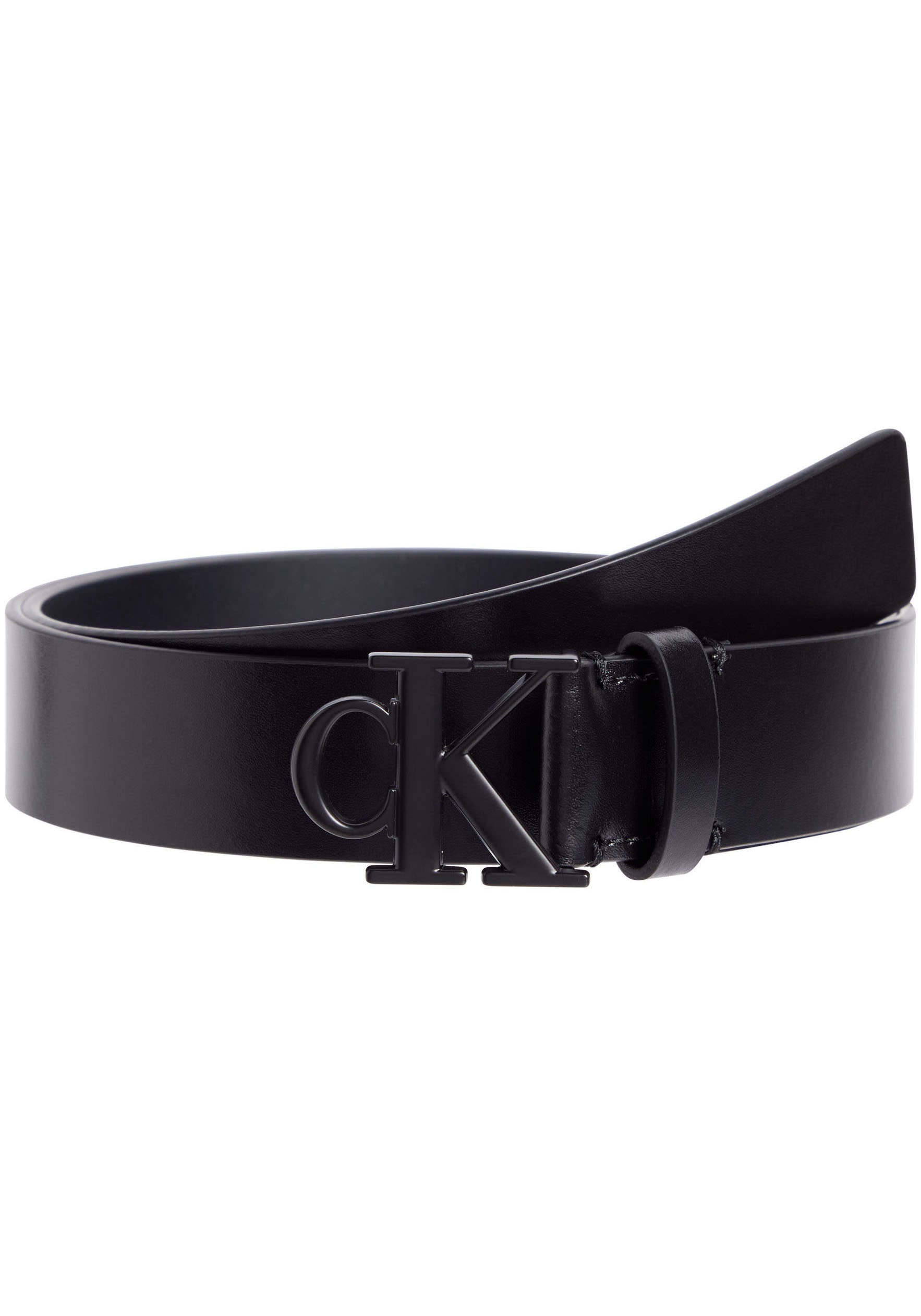 Calvin Klein Jeans Ledergürtel »MONOGRAM TONAL PLAQUE BELT 30MM«, Logoschließe