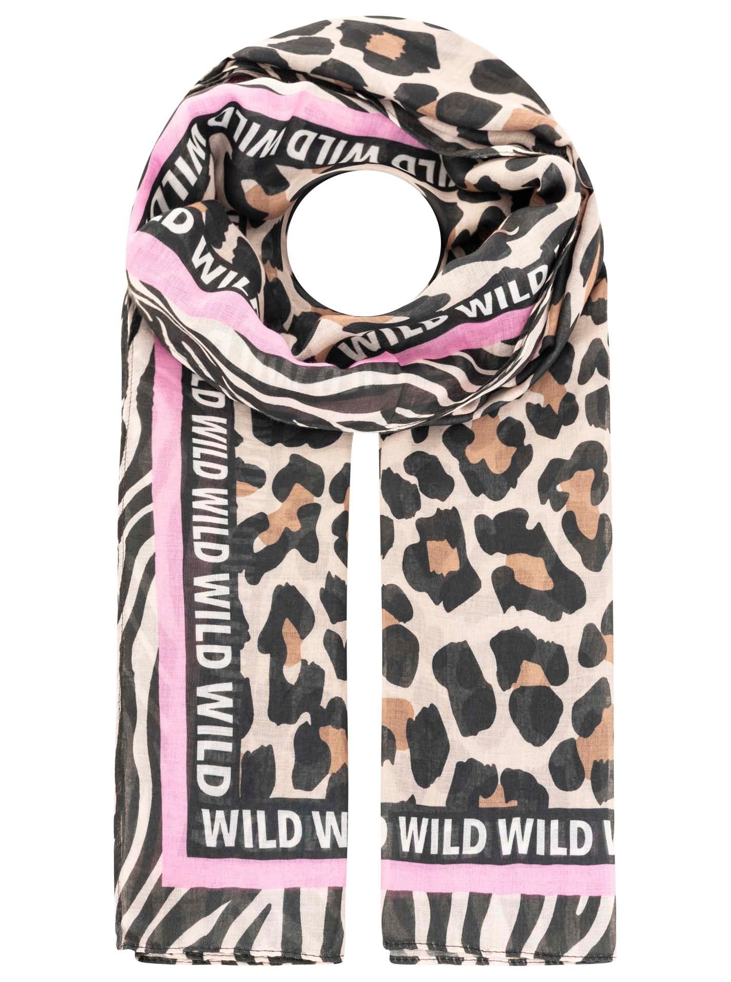 Zwillingsherz Schal »Viskose Mix "Leo Classic"« Schal mit Schriftzug und angesagtem Leomuster