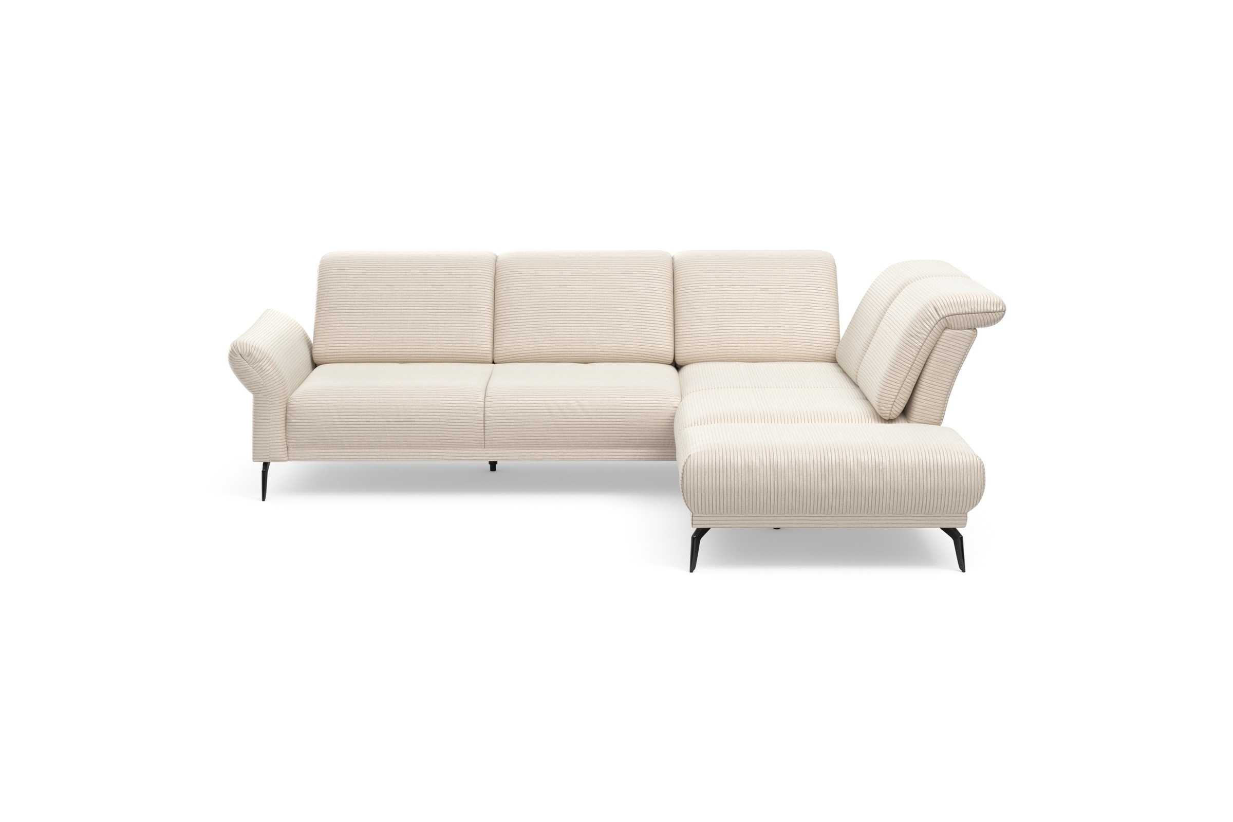 INOSIGN Ecksofa »Coco L-Form«, Sitztiefen-, Arm- und Kopfteilverstellung, Cord-Bezug, Fußhöhe 15 cm