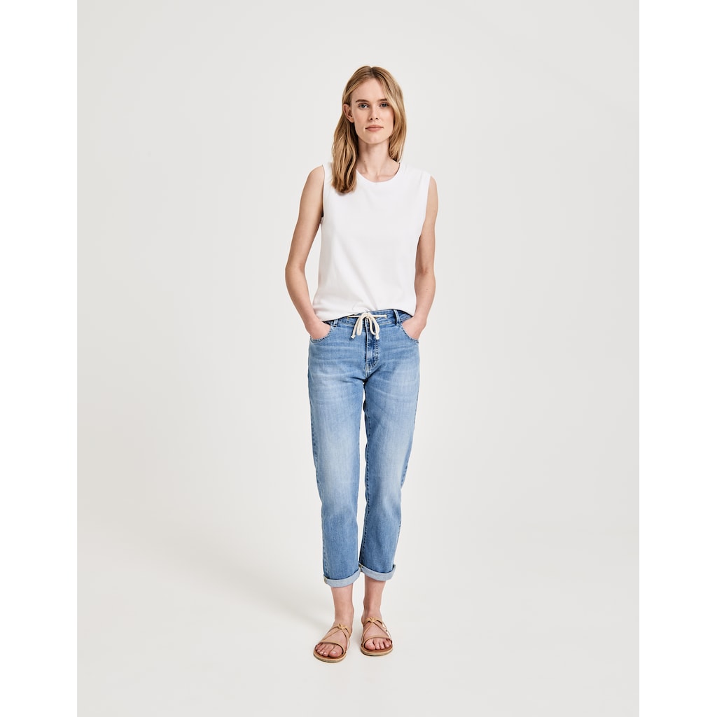 OPUS Boyfriend-Jeans »Louis«, (2 tlg., mit Bindeband), mit Kordelzug