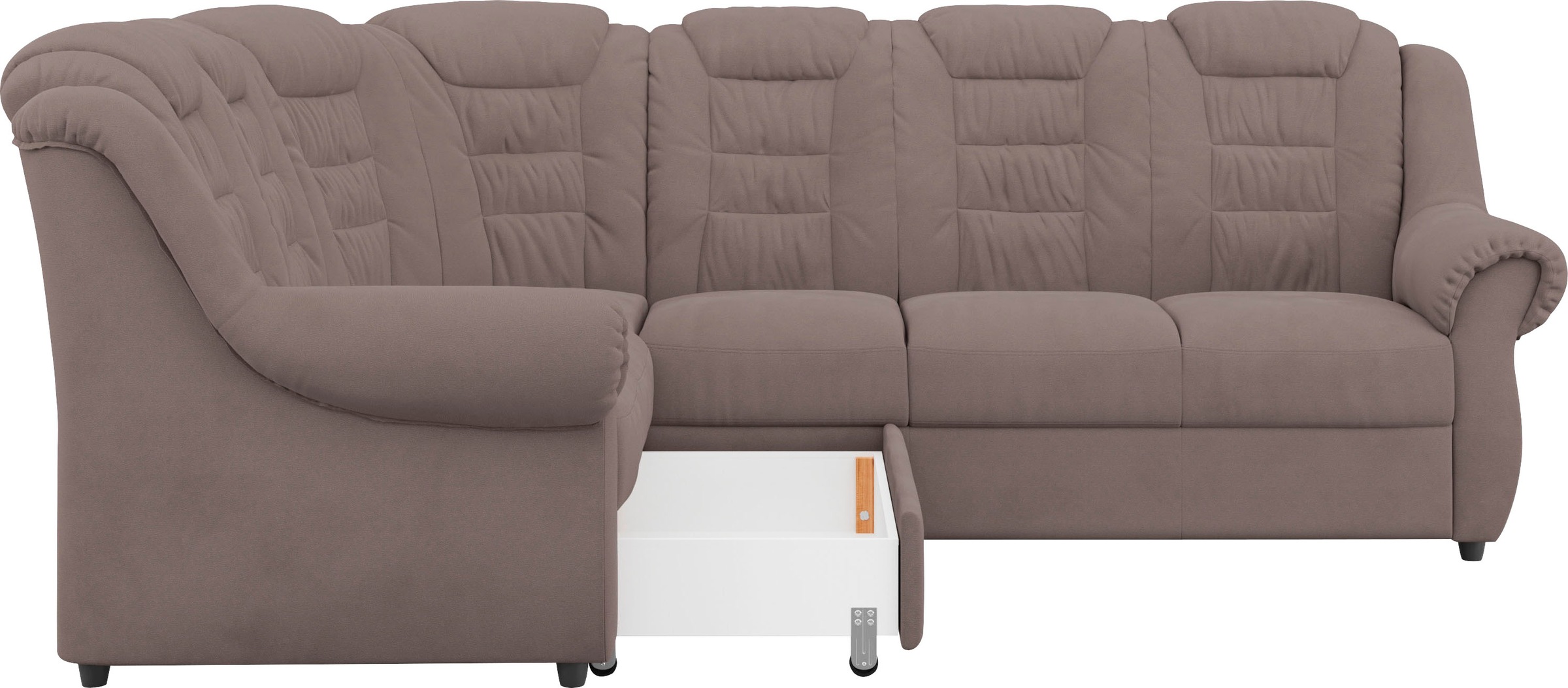 Home affaire Ecksofa »Boston L-Form«, mit hoher Rückenlehne, wahlweise mit Bettfunktion & Stauraum