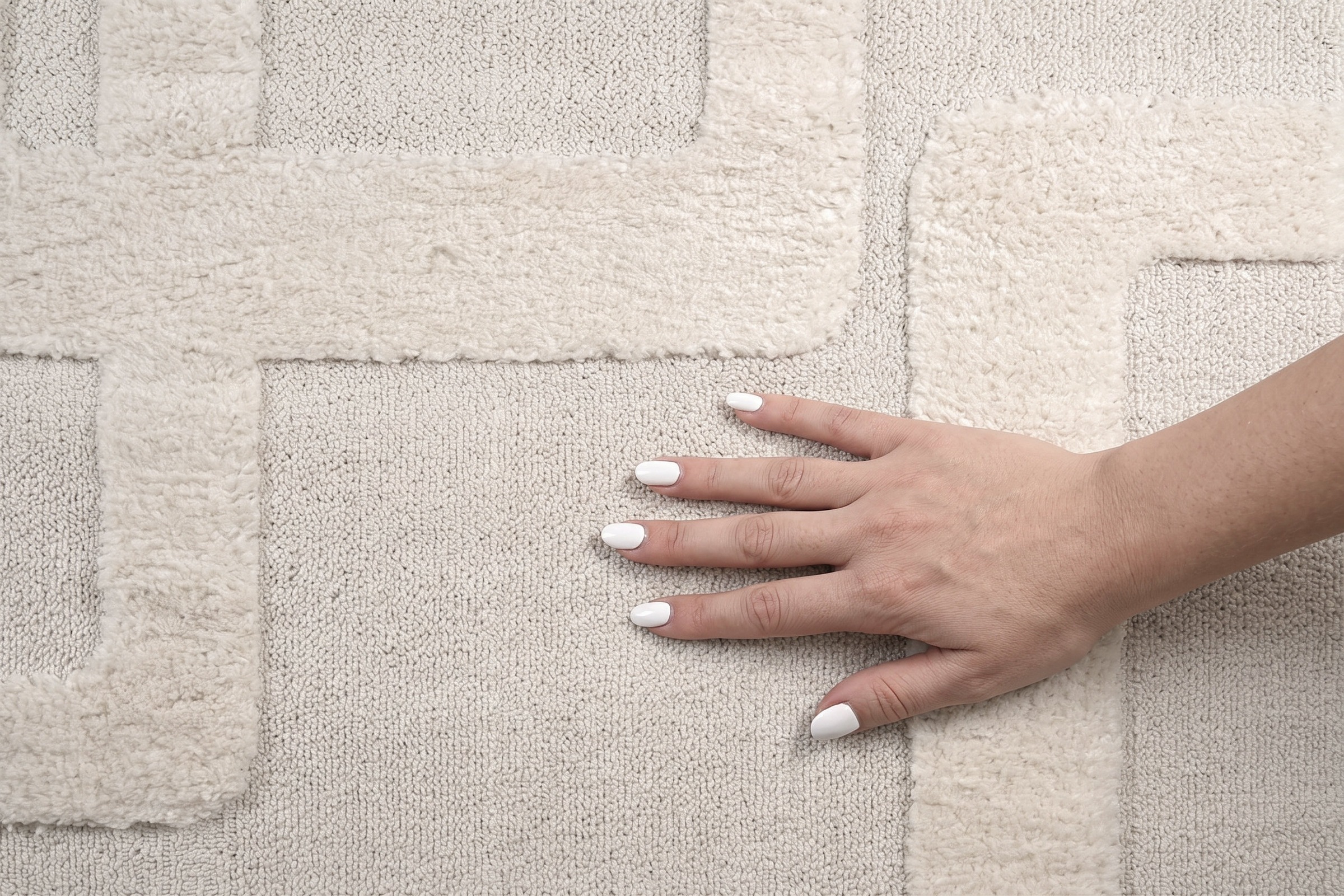 OTTO home Teppich »Modea, geometrisches Muster« rechteckig 20 mm Höhe Ton-in-Ton, Hoch-Tief, weich, Wohnzimmer, Schlafzimmer