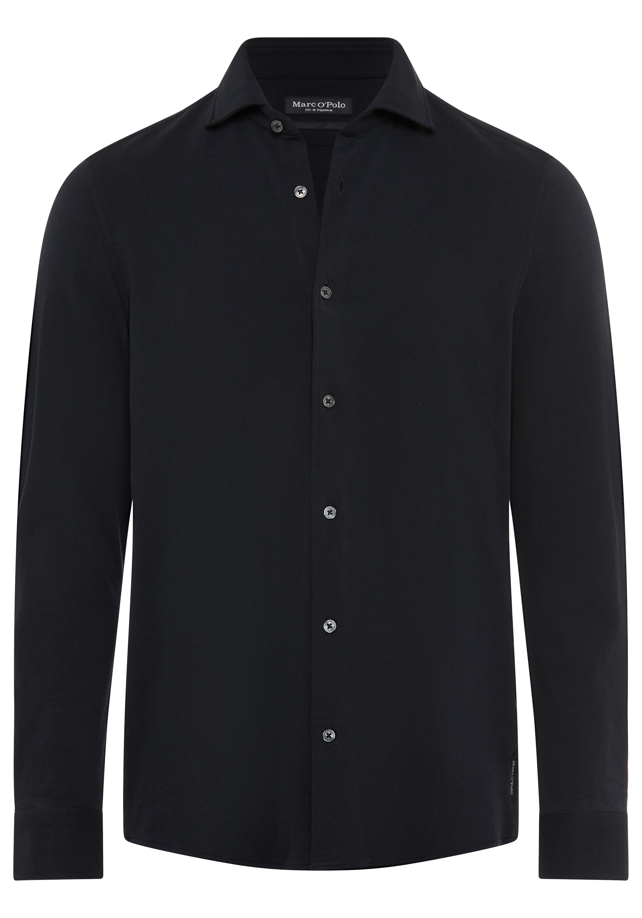 Marc O'Polo Langarmhemd Shaped Fit, mit feiner Piqué-Struktur