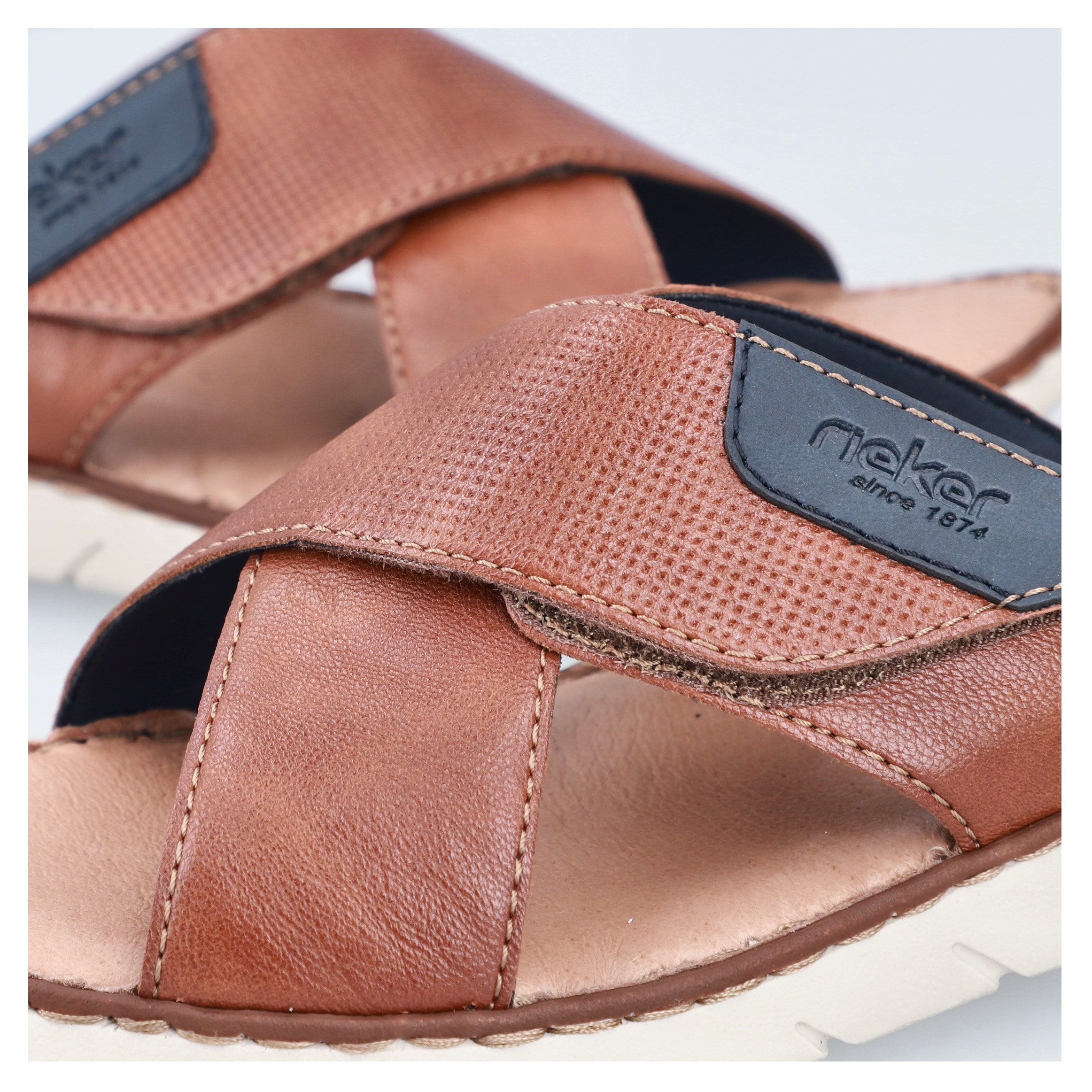Rieker Pantolette, Sommerschuh, Schlappen, Klettschuh, mit Klettriemchen
