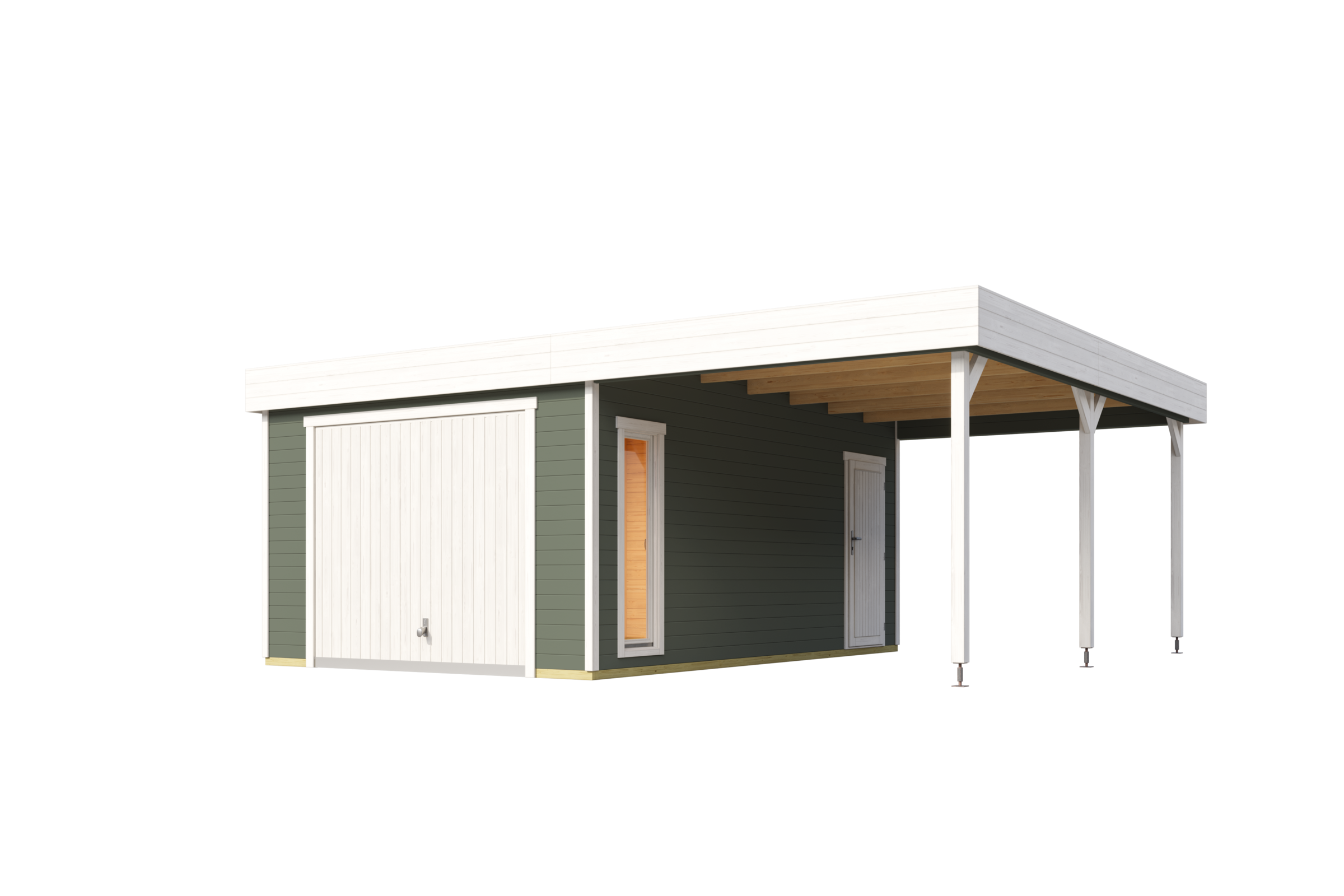Nordic Holz Garage »BAHAMAS« BxT: 680x560 cm, 205 cm Einfahrtshöhe, mit Sek günstig online kaufen