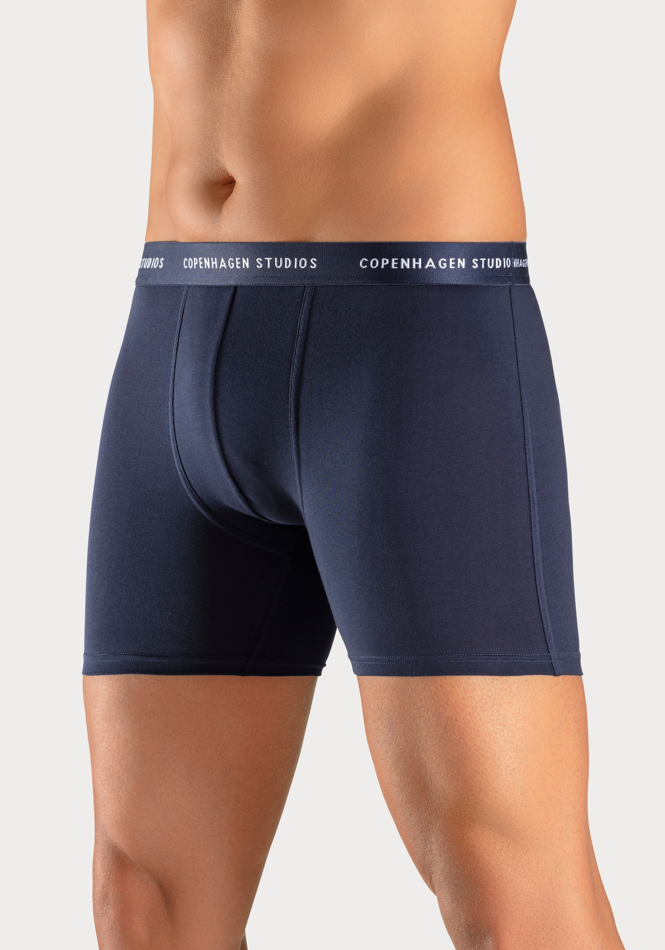 Copenhagen Studios Langer Boxer »Boxershorts für Herren«, (3 St.), mit längerem Bein und Logobund