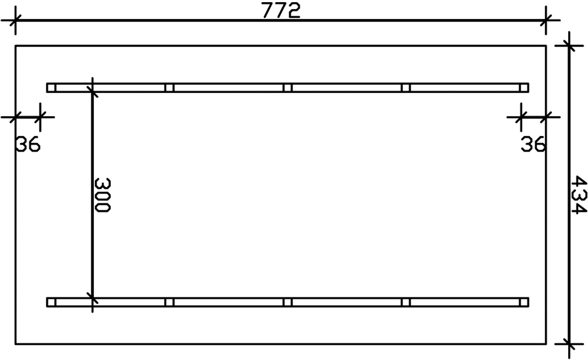 Skanholz Einzelcarport »Schwarzwald«, 300 cm, Nussbaum, mit Dachschalung