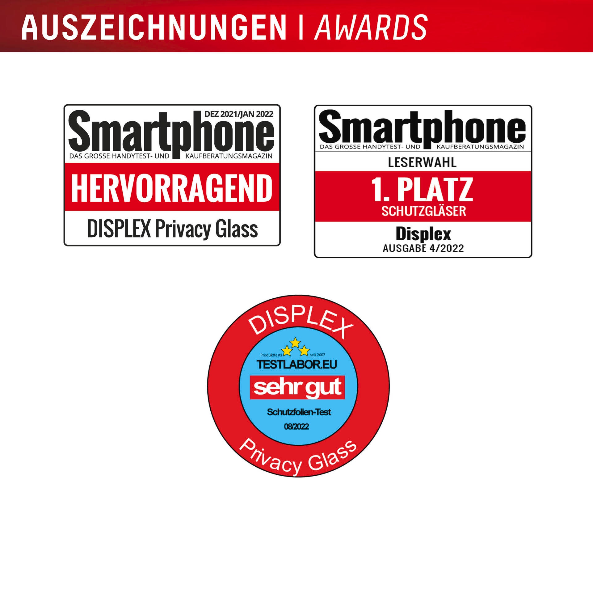 Displex Displayschutzglas »Privacy Glass Screen Protector«, für Apple iPhone 17 Pro Max, Displayschutzfolie, Schutzfolie, Bildschirmschutz, kratz- & stoßfest
