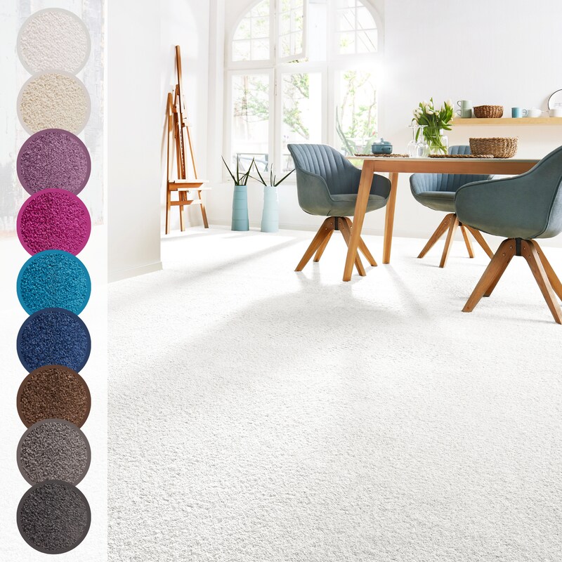 ANDIAMO Teppichboden »Sophie, Frisee-Velours, Made in Netherlands« rechteckig 12 mm Höhe Uni Farben, Breite 400 cm oder 500 cm, strapazierfähig &...