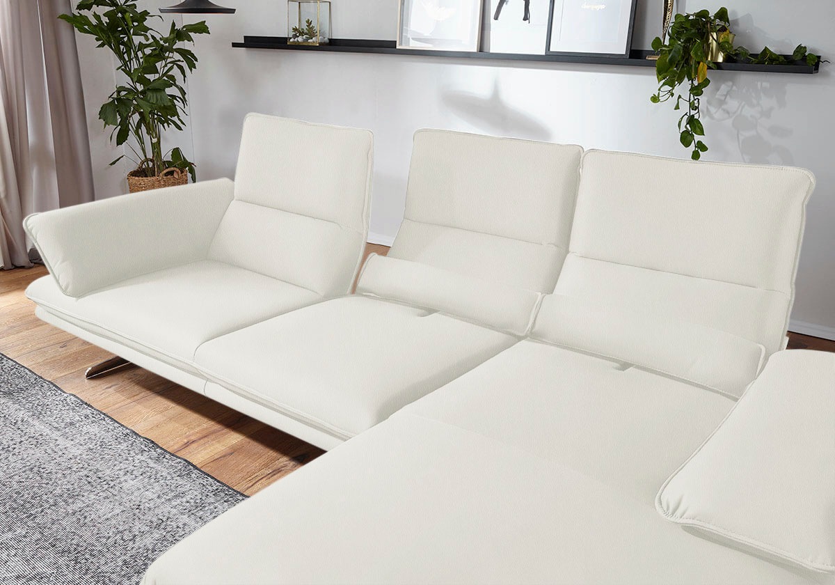 W.SCHILLIG Ecksofa »broadway, Designsofa mit tollem Sitzkomfort, L-Form«, Sitztiefenverstellung, Kopfteil- & Seitenteilverstellung, Breite 291cm