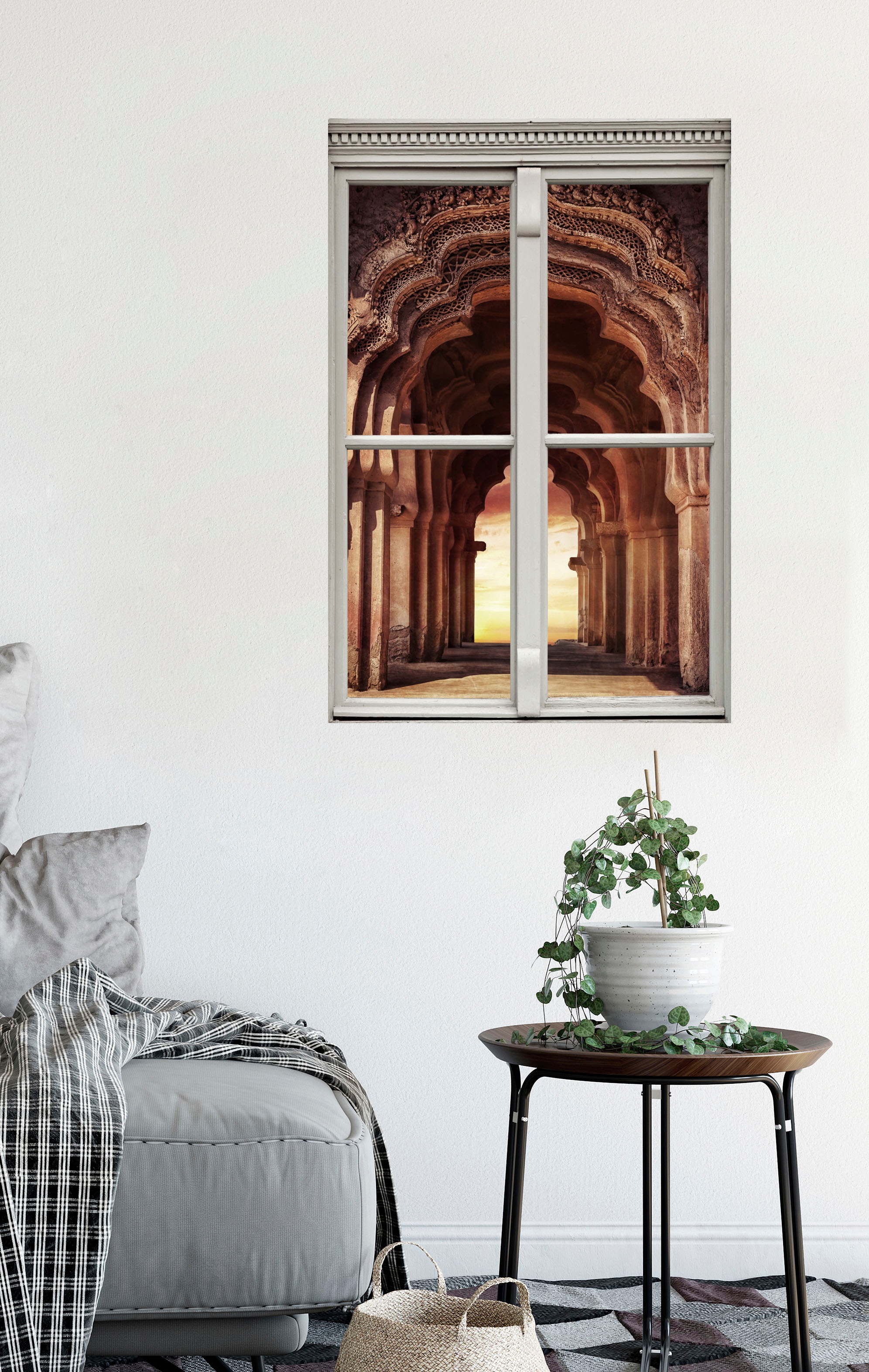 queence Wandsticker »Tor«, Wandsticker, Wandbild, selbstklebend, 3D, Fenster
