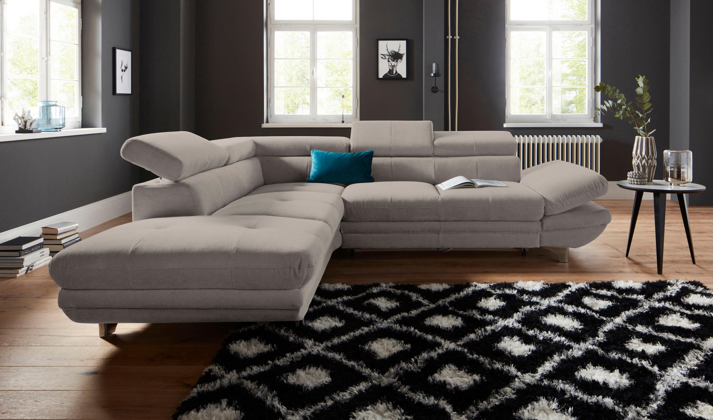 COTTA Ecksofa »Enterprise L-Form«, mit Arm- & Kopfteilverstellung, wahlweise mit Bettfunktion