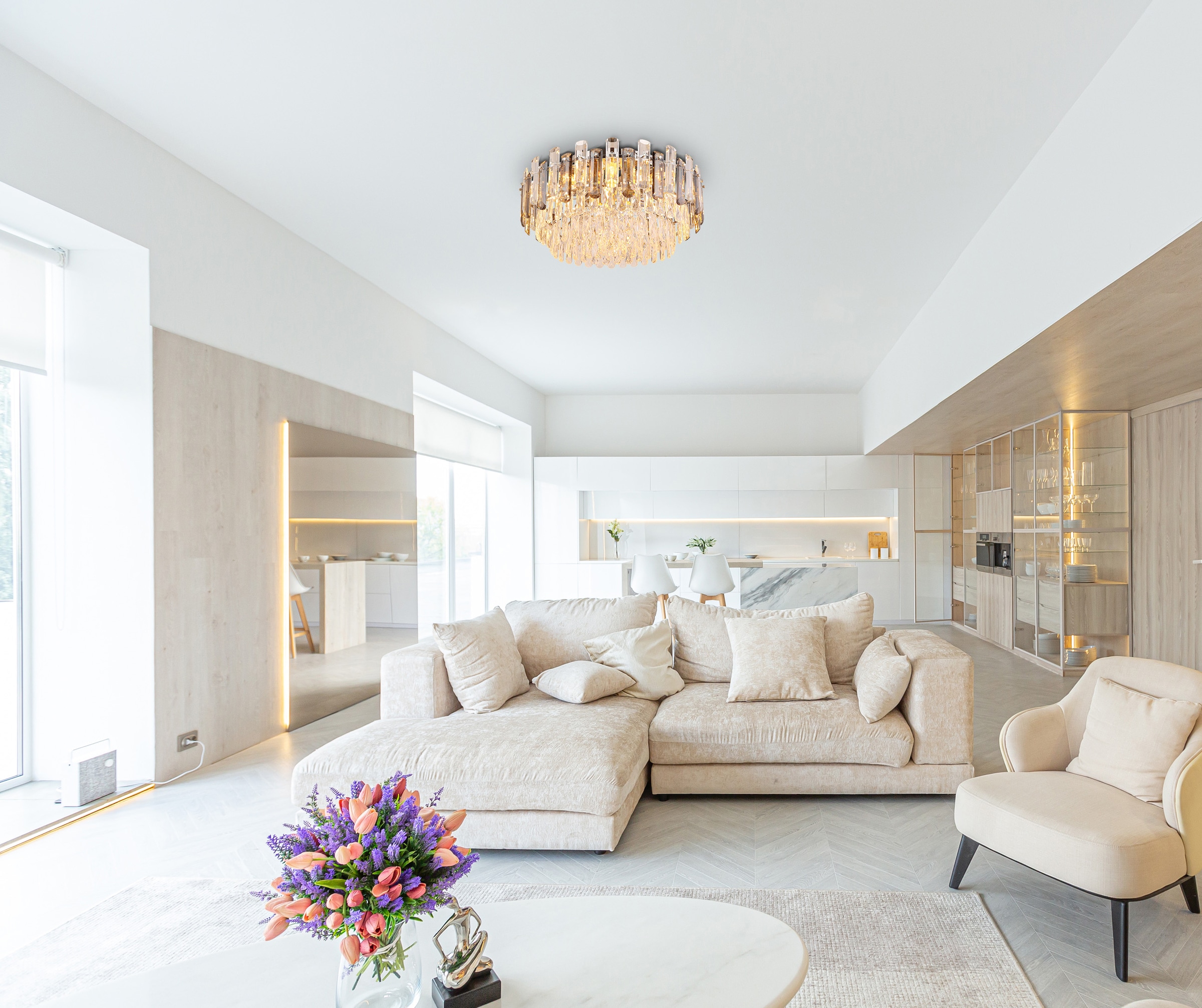 GLOBO LIGHTING Deckenleuchte »ORGINA« E14 1 Stk. Deckenlampe Wohnzimmer-Leuchte Schlafzimmer-Leuchte Flur Küche