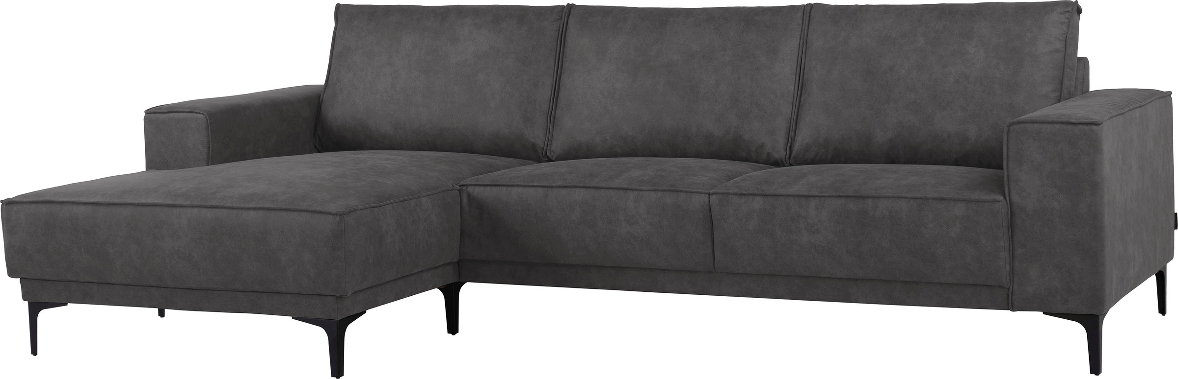 Places of Style Ecksofa »Polsterecke Oland, Struktur, Flachgewebe, Luxus-Microfaser, Boucle«, L-Form, 280 cm, Wellenunterfederung, Skandi-Design, Metallfüße