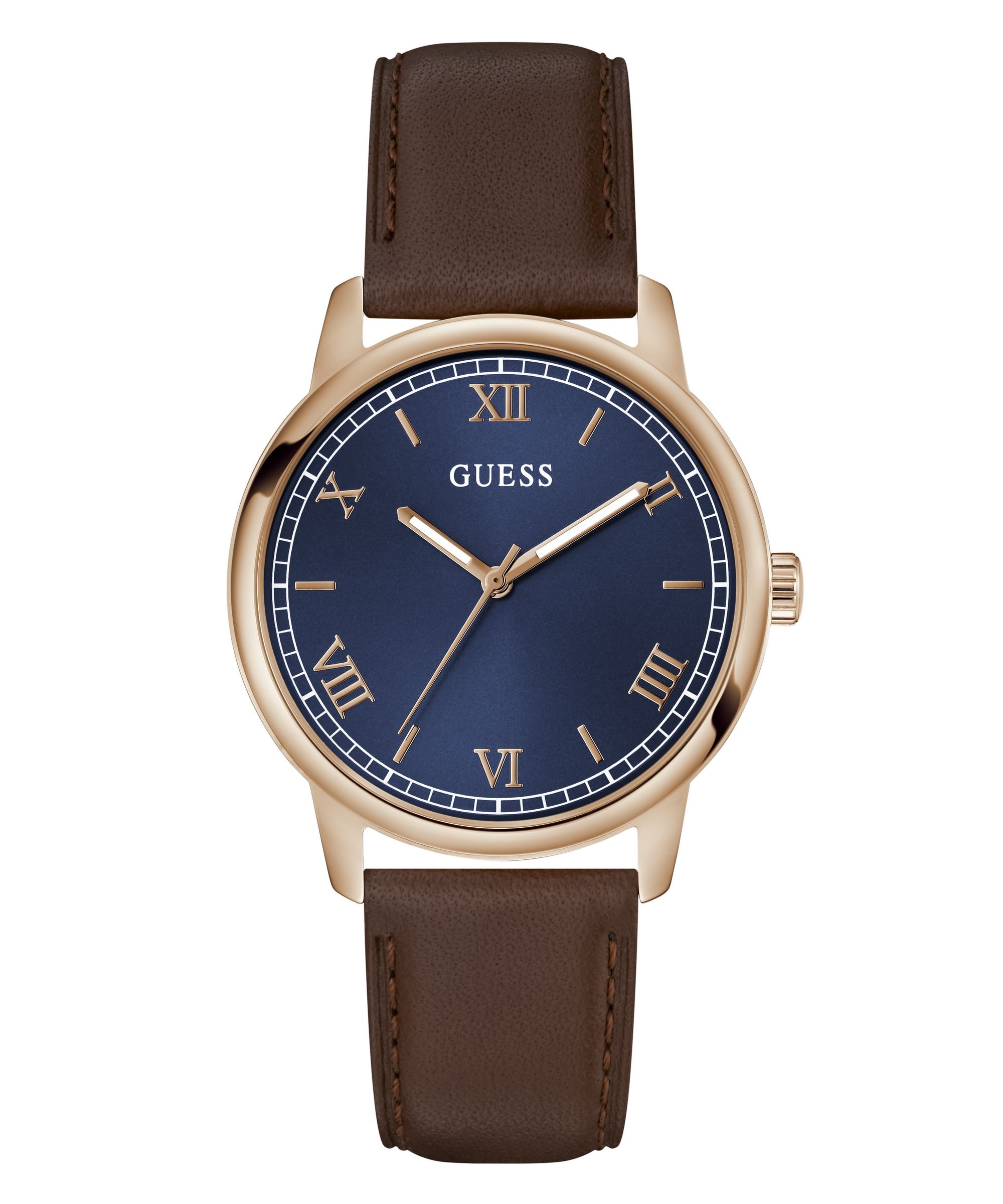 Guess Quarzuhr »CHANDLER« Armbanduhr, Herrenuhr, Lederarmband, analog
