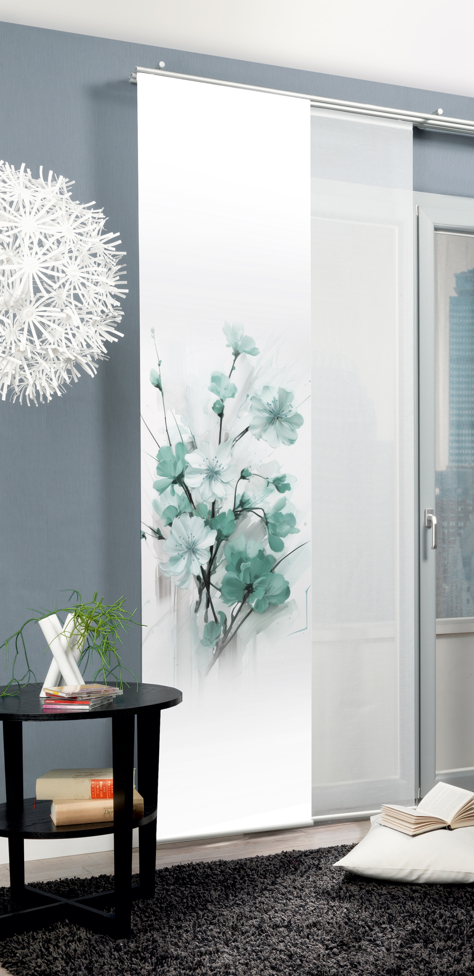 HOME WOHNIDEEN Schiebegardine »LOTUS«, (1 St.), Schiebewand Seidenoptik, Di günstig online kaufen