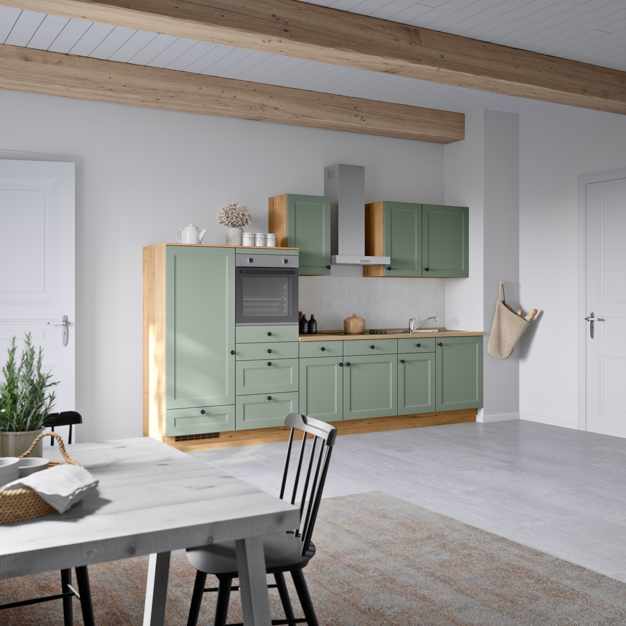 nobilia® Küchenzeile »"Cascada I"« vormontiert,  Ausrichtung wählbar, Breite 330 cm, wahlw. mit E-Geräten