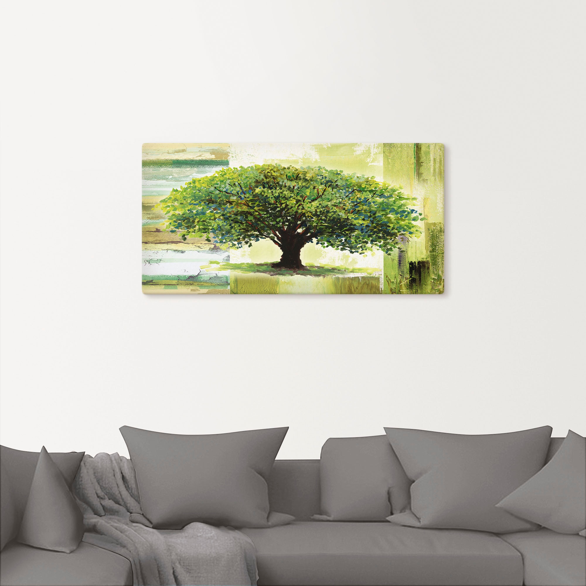 Artland Wandbild »Frühlingsbaum auf abstraktem Hintergrund«, Bäume, (1 St.), als Alubild, Outdoorbild, Leinwandbild, Poster in verschied. Größen