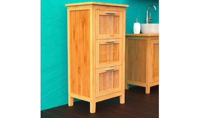 welltime Waschbeckenunterschrank »Bambus«, mit Siphonausschnitt,  Badezimmerschrank in der Breite 67 cm, Bambus auf Rechnung bestellen