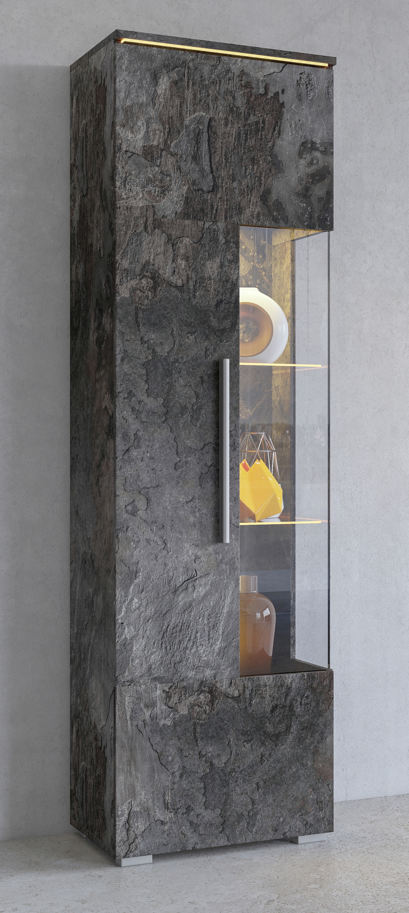 Vitrine »India,Höhe 160cm stilvolle Glasvitrine mit verstellbare Glasböden«,...