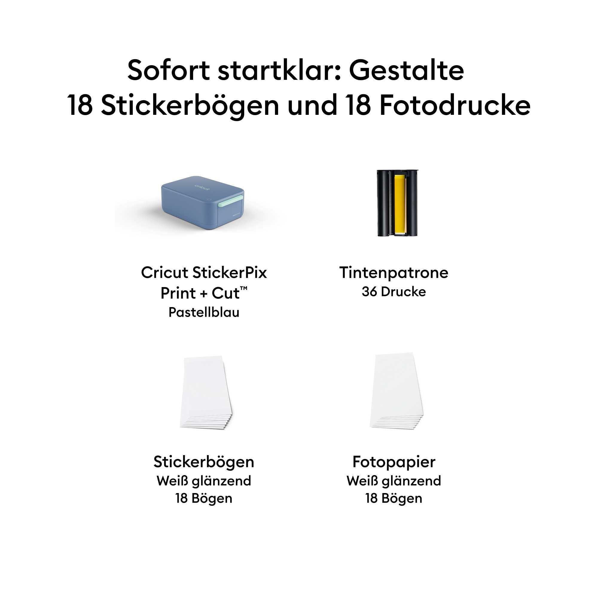 Cricut Fotodrucker »StickerPix Print + Cut™ Essential Bundle«