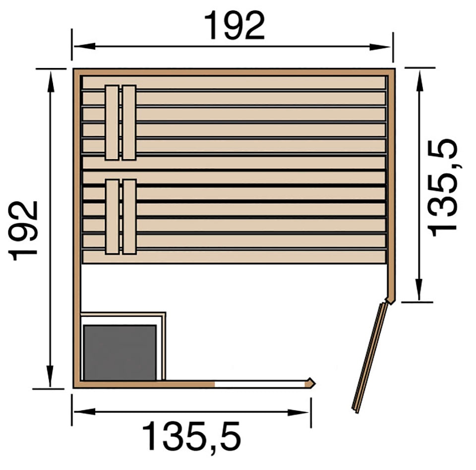 weka Sauna »Laukkala«, 7,5 kW-Ofen mit digitaler Steuerung