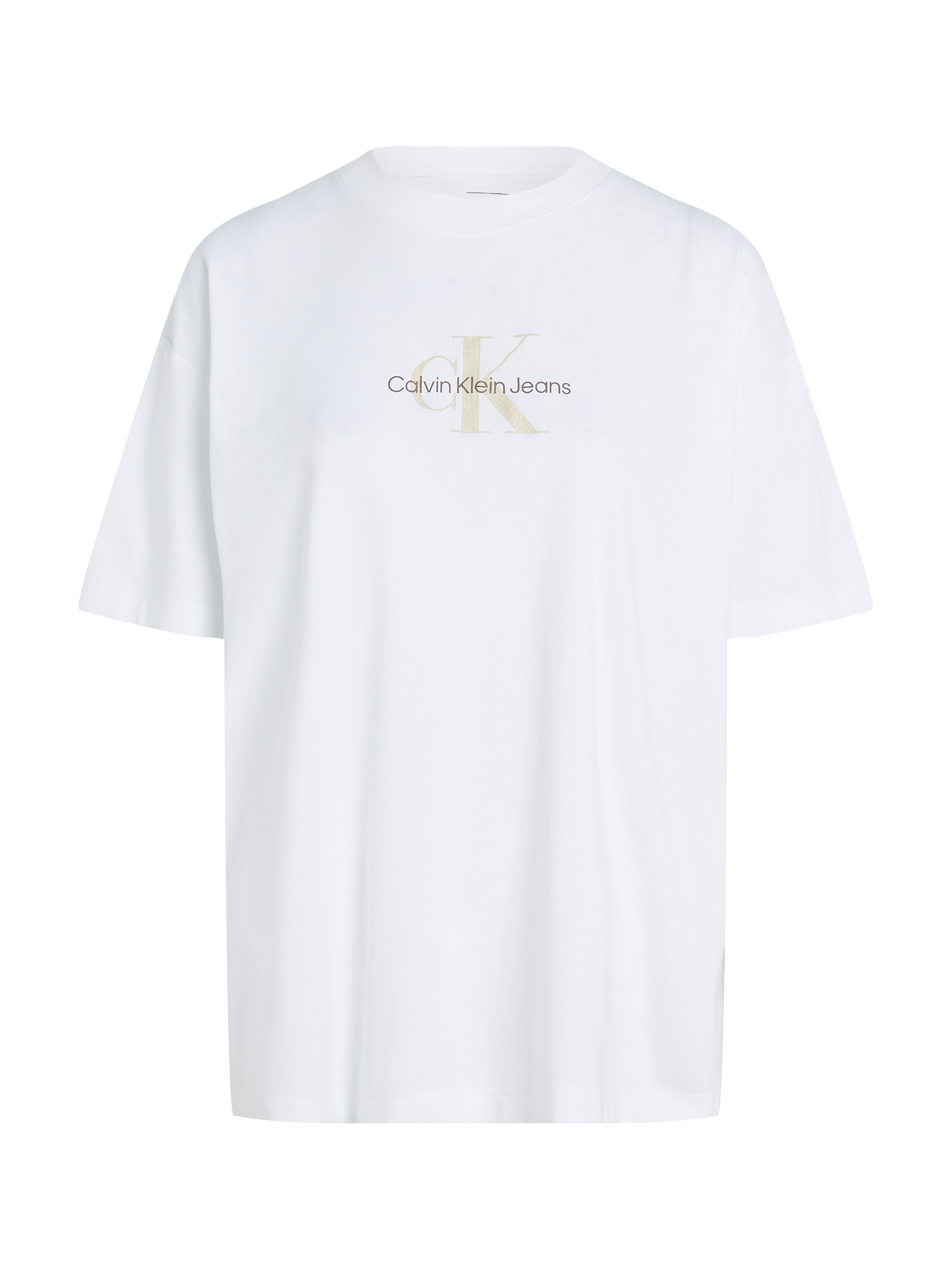 Calvin Klein Jeans T-Shirt »TEXTURED MONOLOGO BOYFRIEND TEE«, mit Logodruck