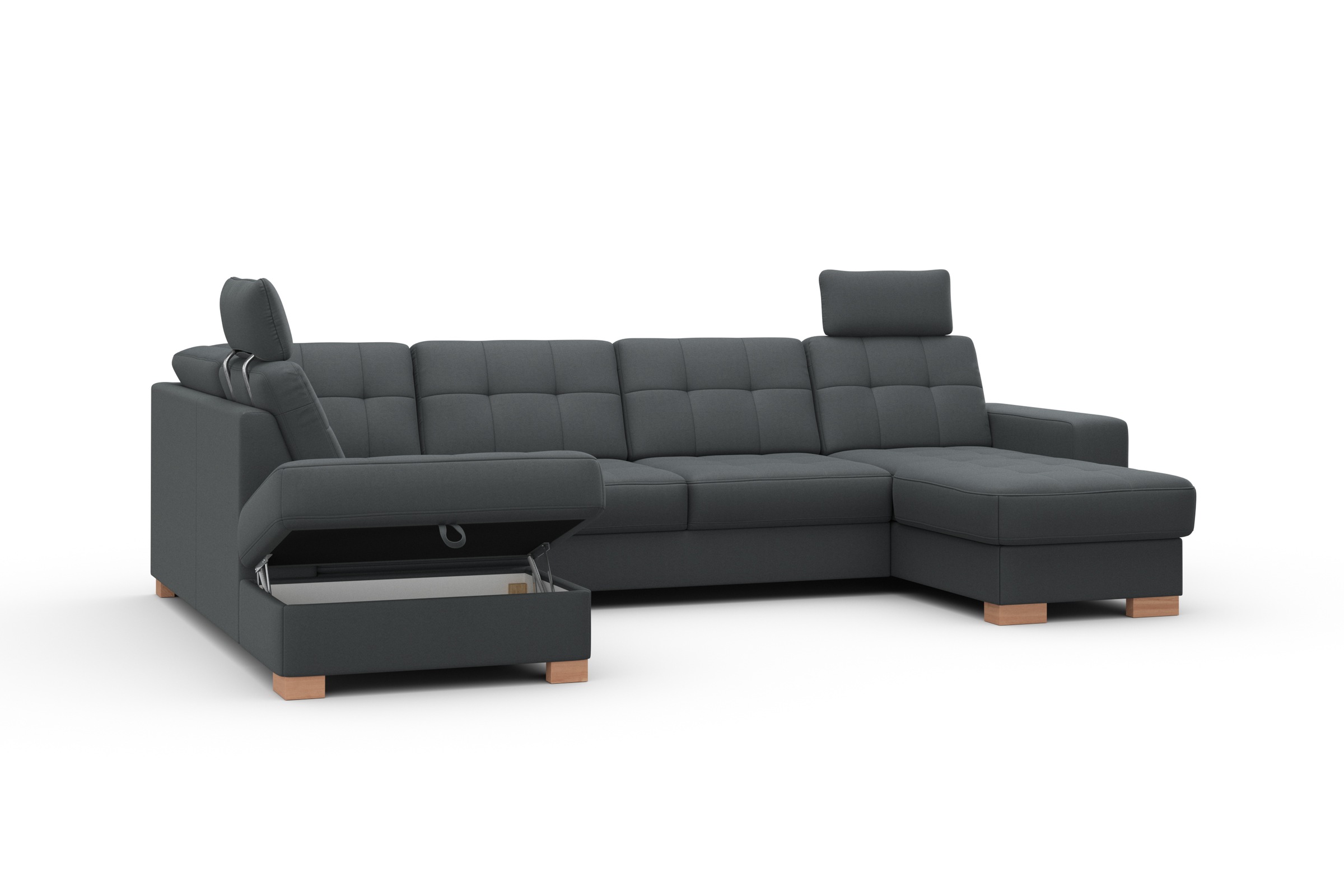 sit&more Wohnlandschaft »Quincy U-Form«, wahlweise mit Bettfunktion und Bettkasten