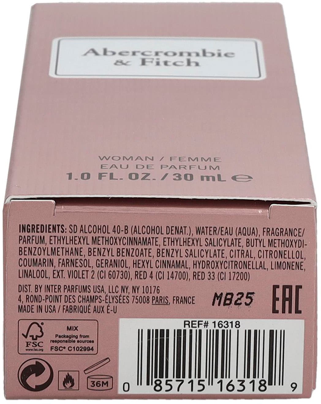 Abercrombie & Fitch Eau de Parfum »First Instinct Women«, Blumig-fruchtiger Duft mit Grapefruitschale, Orchidee und Tonkabohne.