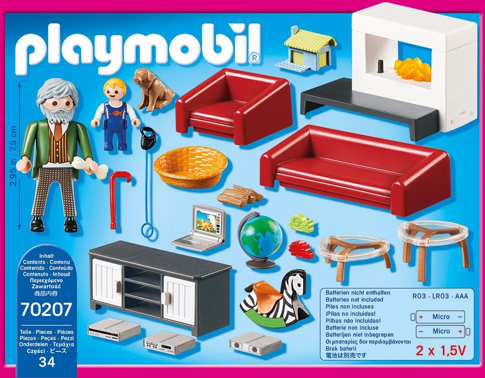 Playmobil® Konstruktions-Spielset »Gemütliches Wohnzimmer (70207), Dollhouse«, (36 St.), Made in Germany