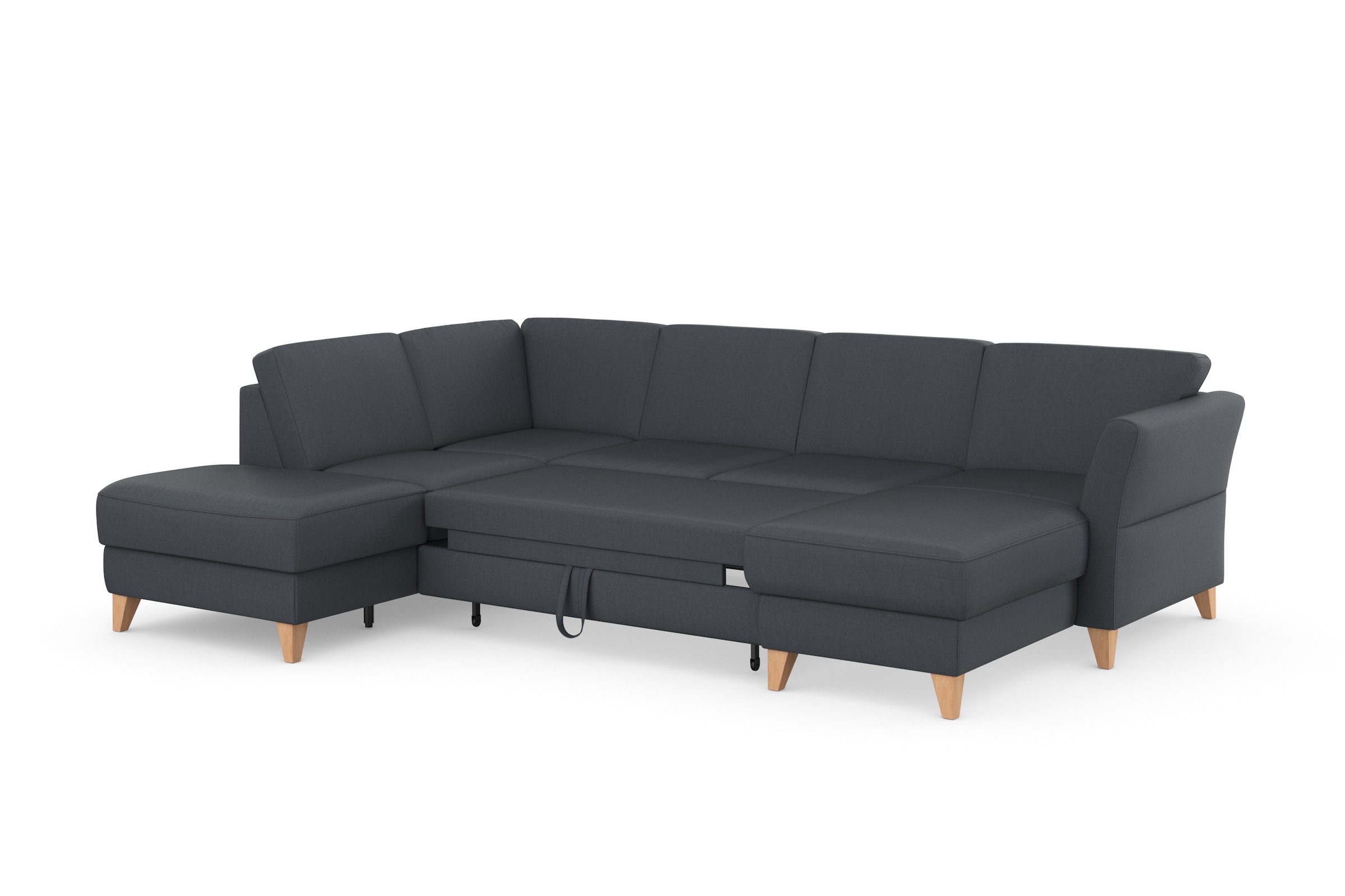 sit&more Wohnlandschaft »Visby U-Form«, wahlweise mit Bettfunktion und Stauraum, frei im Raum stellbar