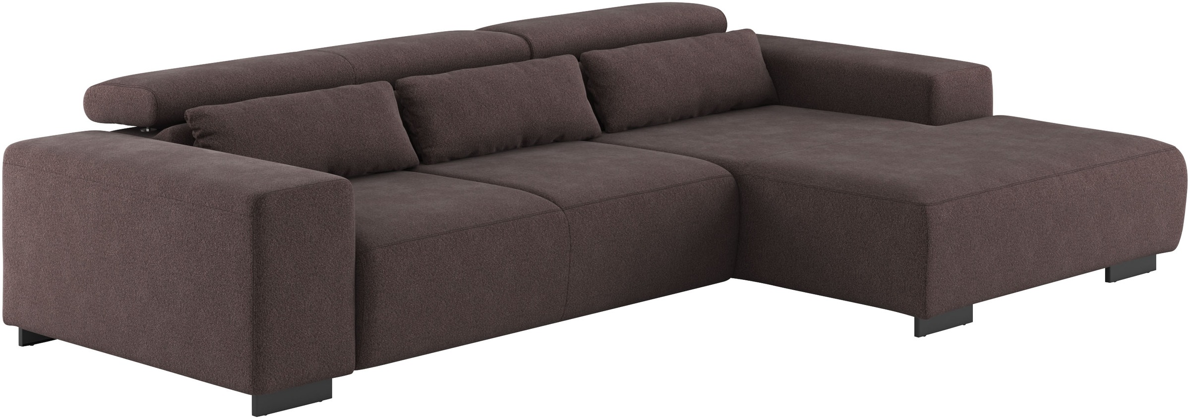 COTTA Ecksofa »Side L-Form, mit Kopfteilverstellung & 3 Nierenkissen«, optional motorische Sitztiefenverstellung