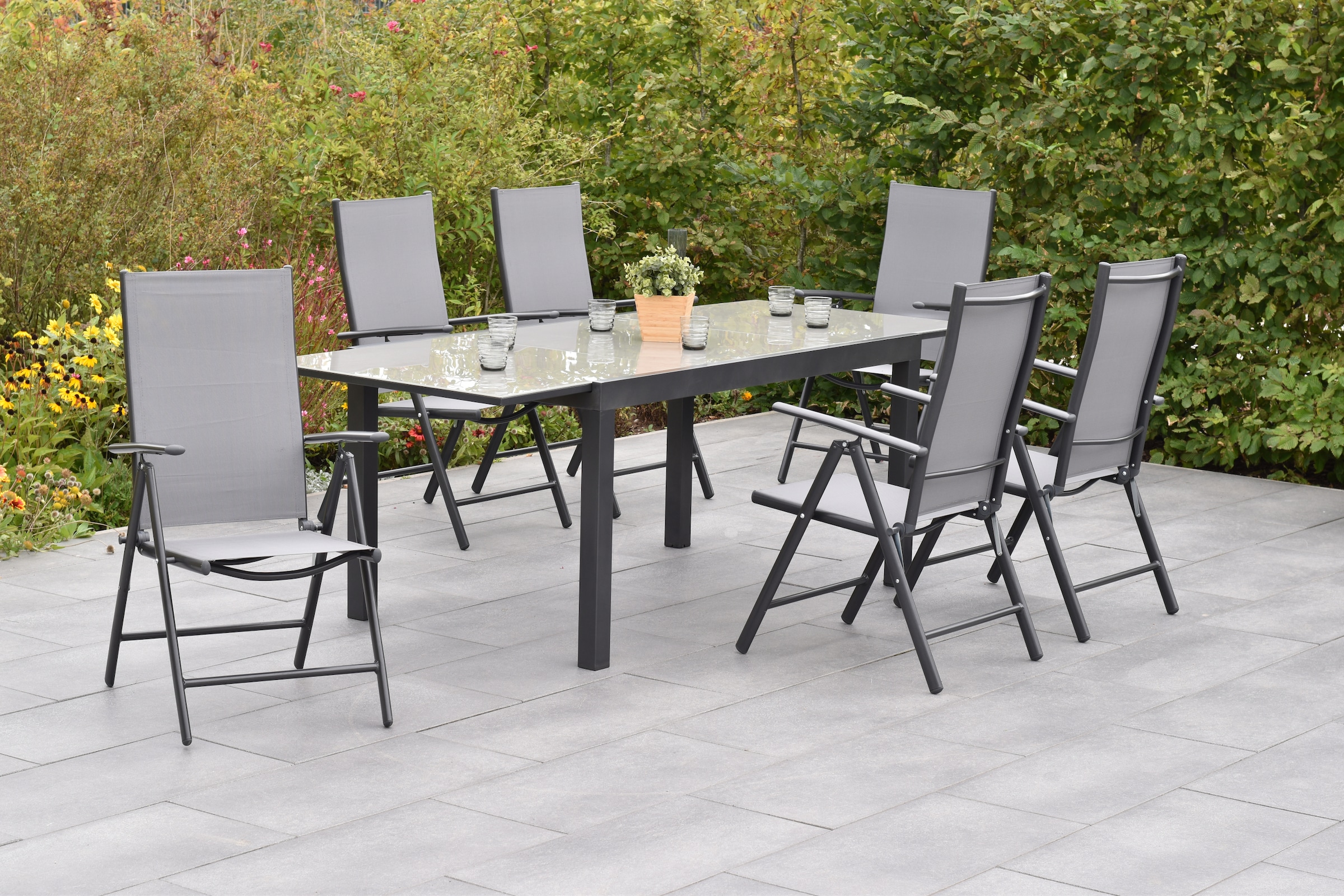 MERXX Garten-Essgruppe »»Amalfi«« Set, 5-fach verstellbare Rückenlehne, 7 S günstig online kaufen