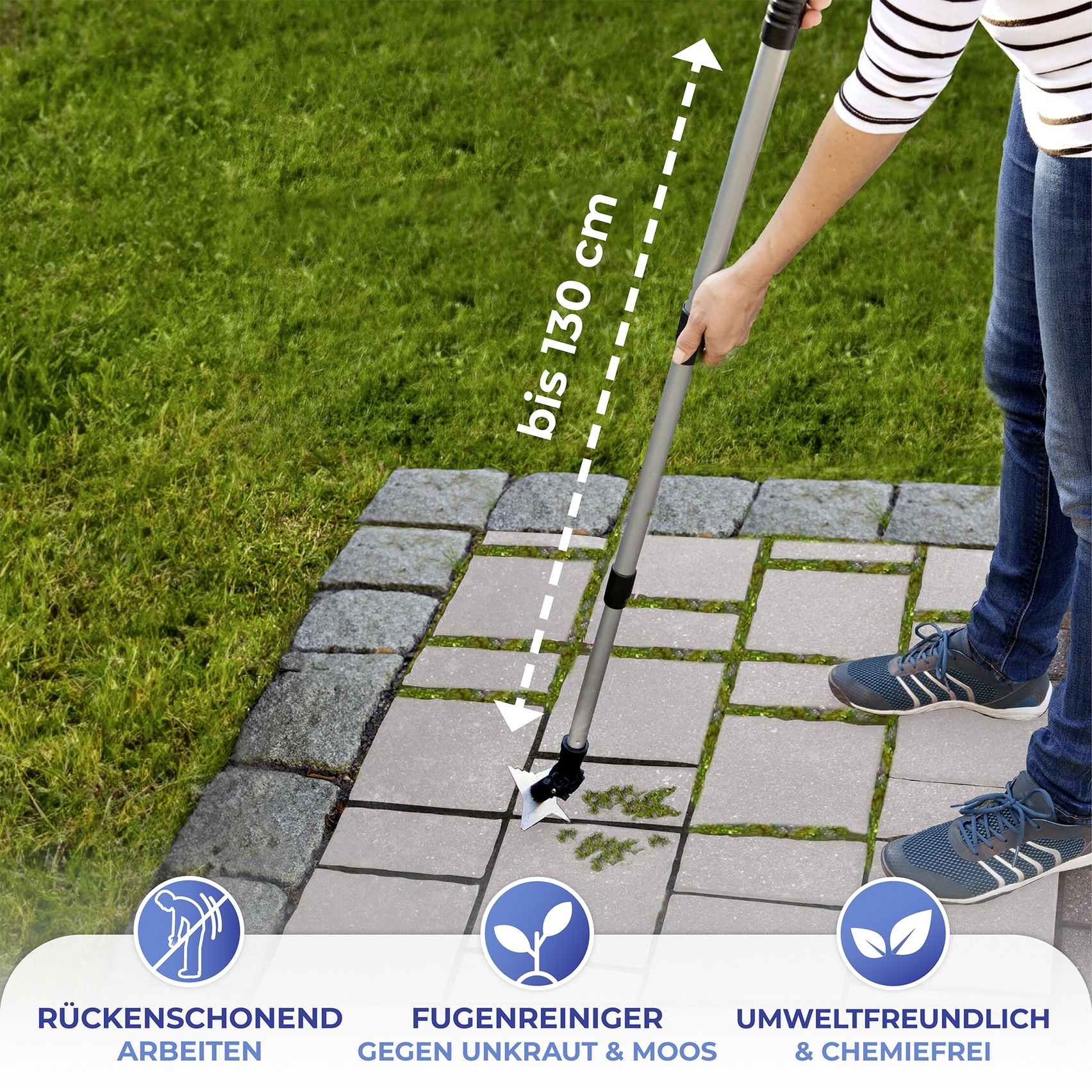 Maximex Fugenkratzer »Maximex 4-ZACK« mit Teleskopstiel, 4 unterschiedliche Zacken, für Garten und Einfahrt