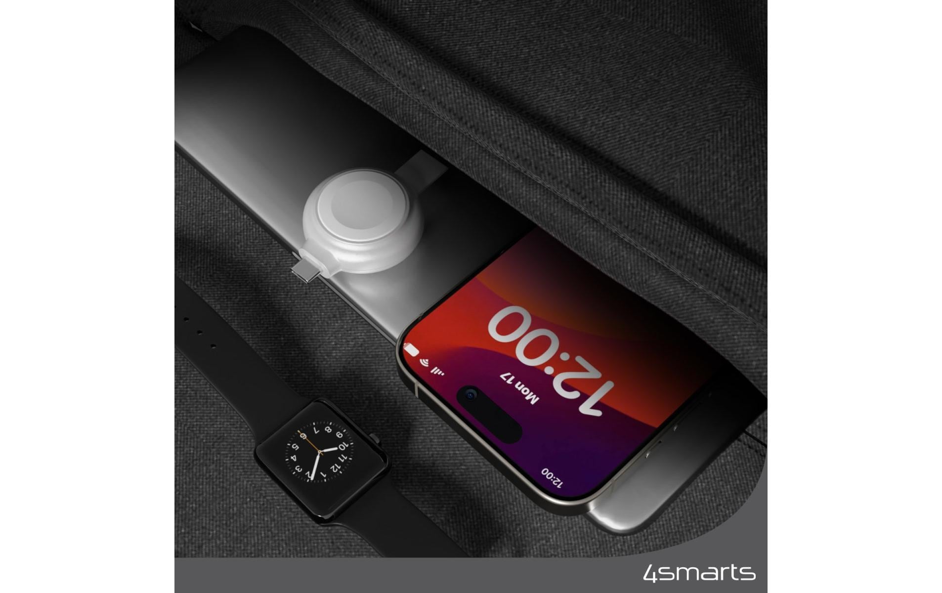 4smarts USB-Kabel »Apple Watch Charger QI2.0 Silber«