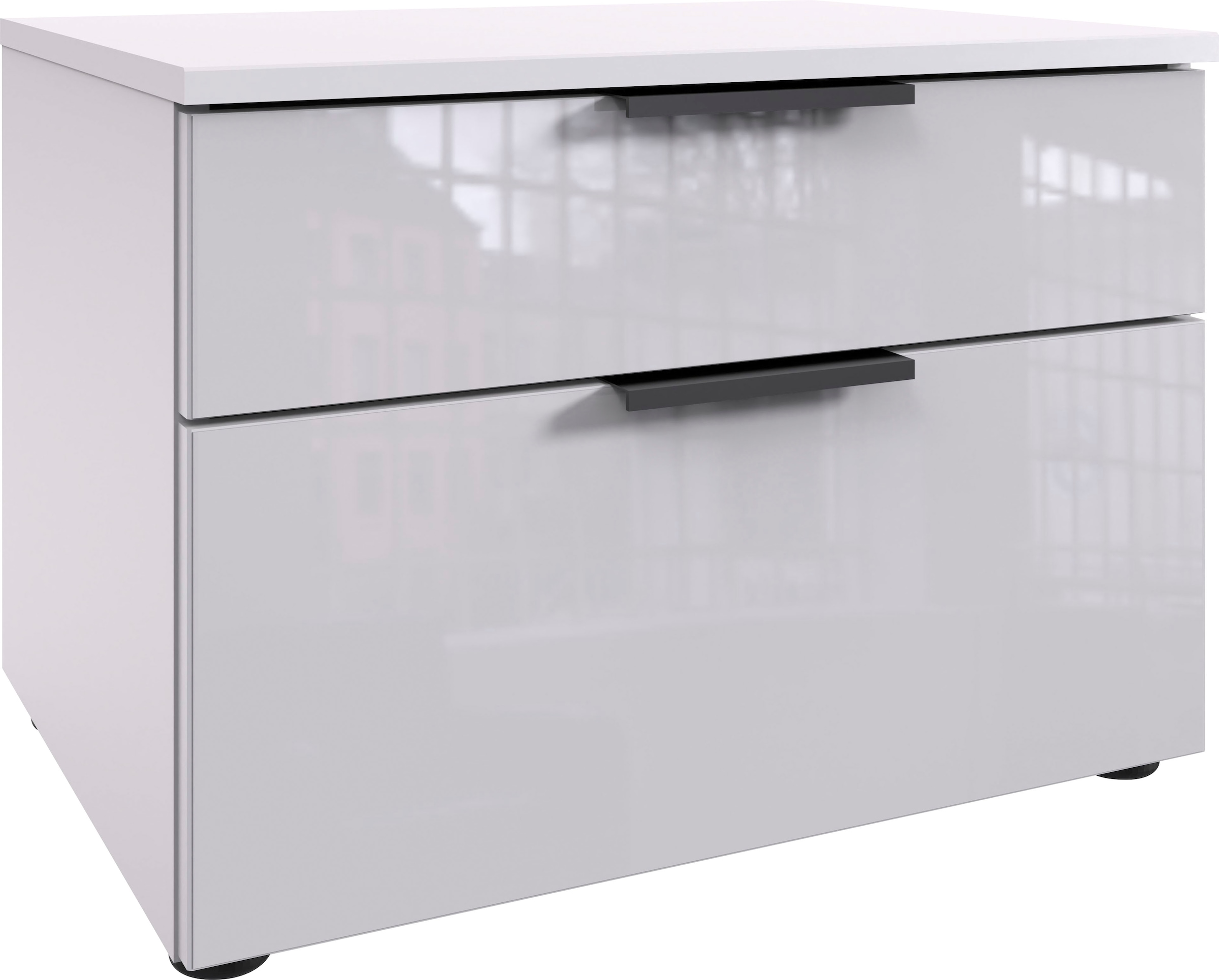 Wimex Nachtkommode »Level36 black C by fresh to go« mit Glaselementen auf der Front, soft-close Funktion, 54cm breit