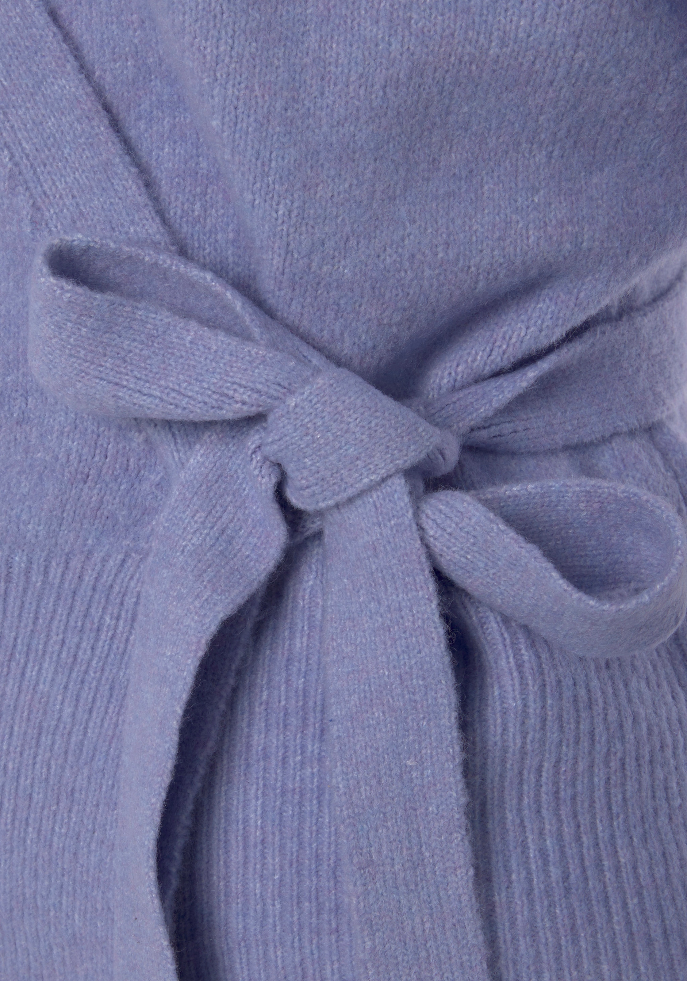LASCANA Wickelstrickjacke mit breitem Rippbündchen, Loungewear