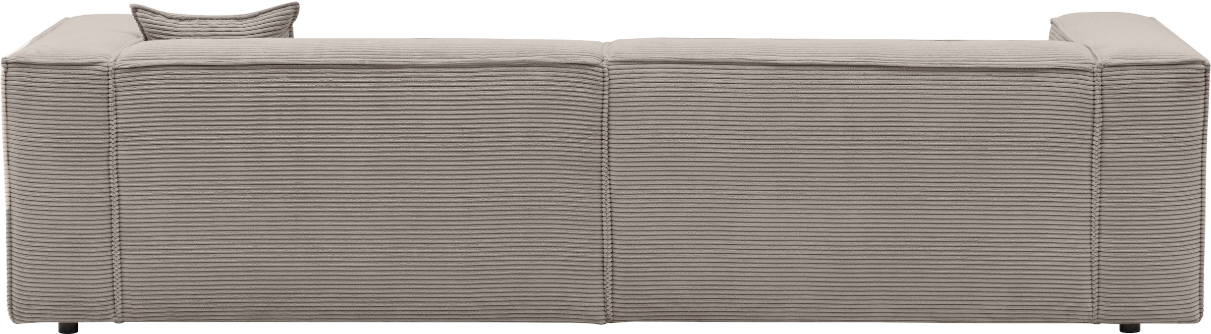 LeGer Home by Lena Gercke 3-Sitzer »PIARA, Couch mit Kedernaht, Sofa in Cord, Leinenoptik o. Strukturstoff«, schwarze Füße, bequemer Sitzkomfort