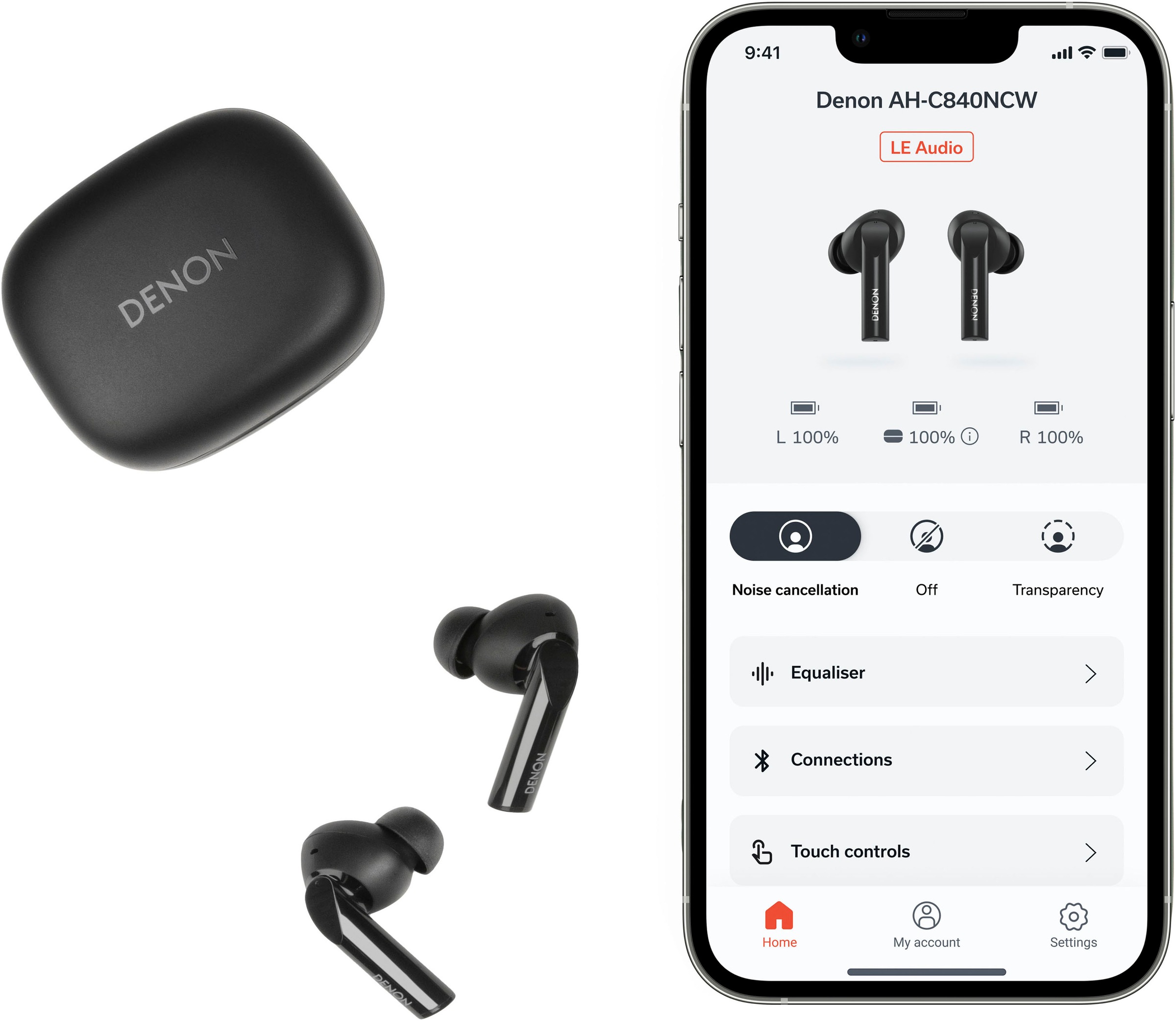 Denon In-Ear-Kopfhörer »AH-C840NCW«, Bluetooth, Adaptive Noise-Cancelling-Freisprechfunktion-Multi-Point-Verbindung