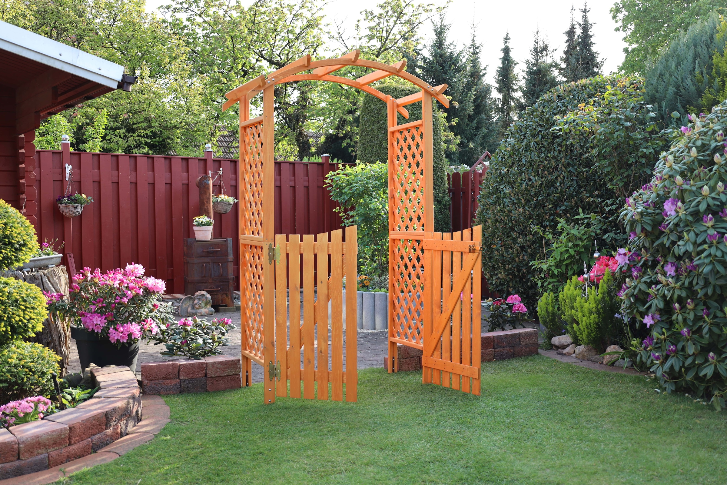 promadino Rosenbogen »Pergola Diana«, BxTxH: 132x70x206 cm, mit Türen