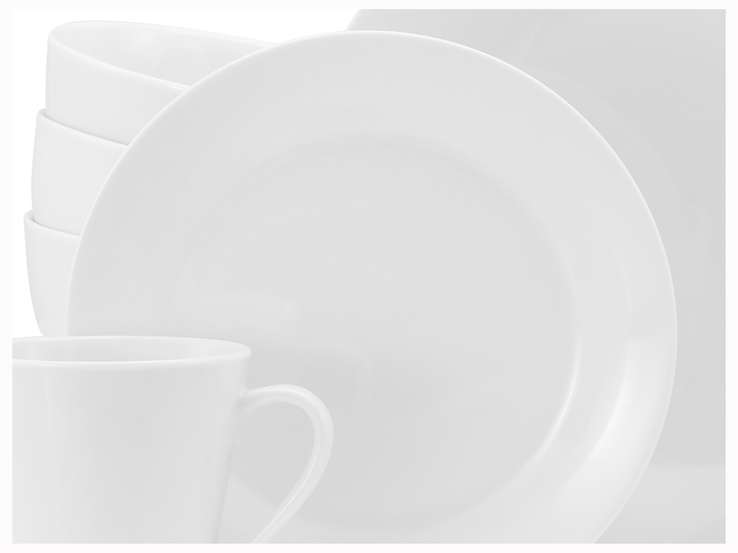 CreaTable Teller-Set »BASE Weiß, Teller Set 18-tlg.« Klassisch, Zeitlos, Der Alleskönner