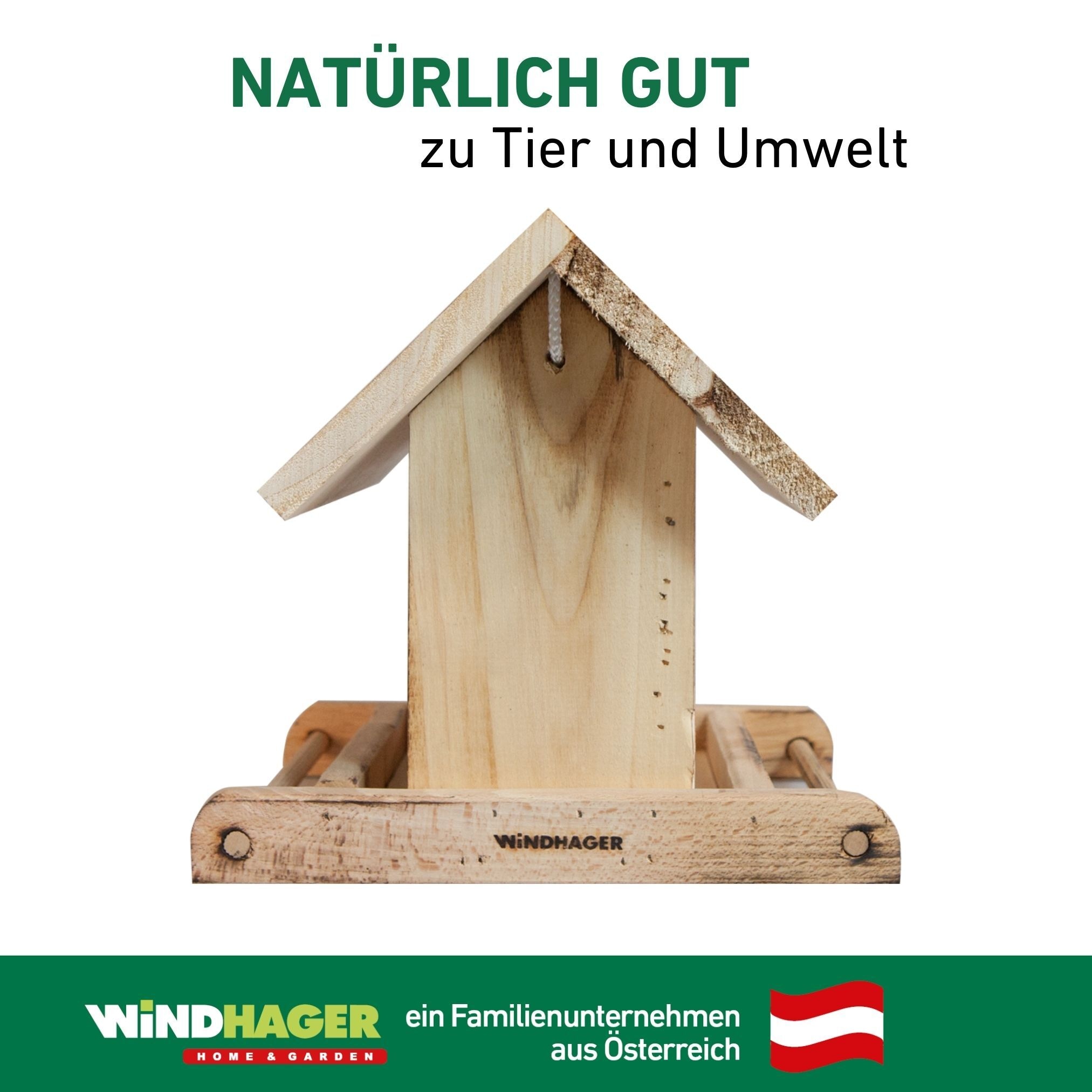 Windhager Vogelhaus »Garden, Vogelfuttersilo aus Fichtenholz« Futterstation inkl. Aufhängung und Sitzstange, Füllvolumen 1,25 Liter