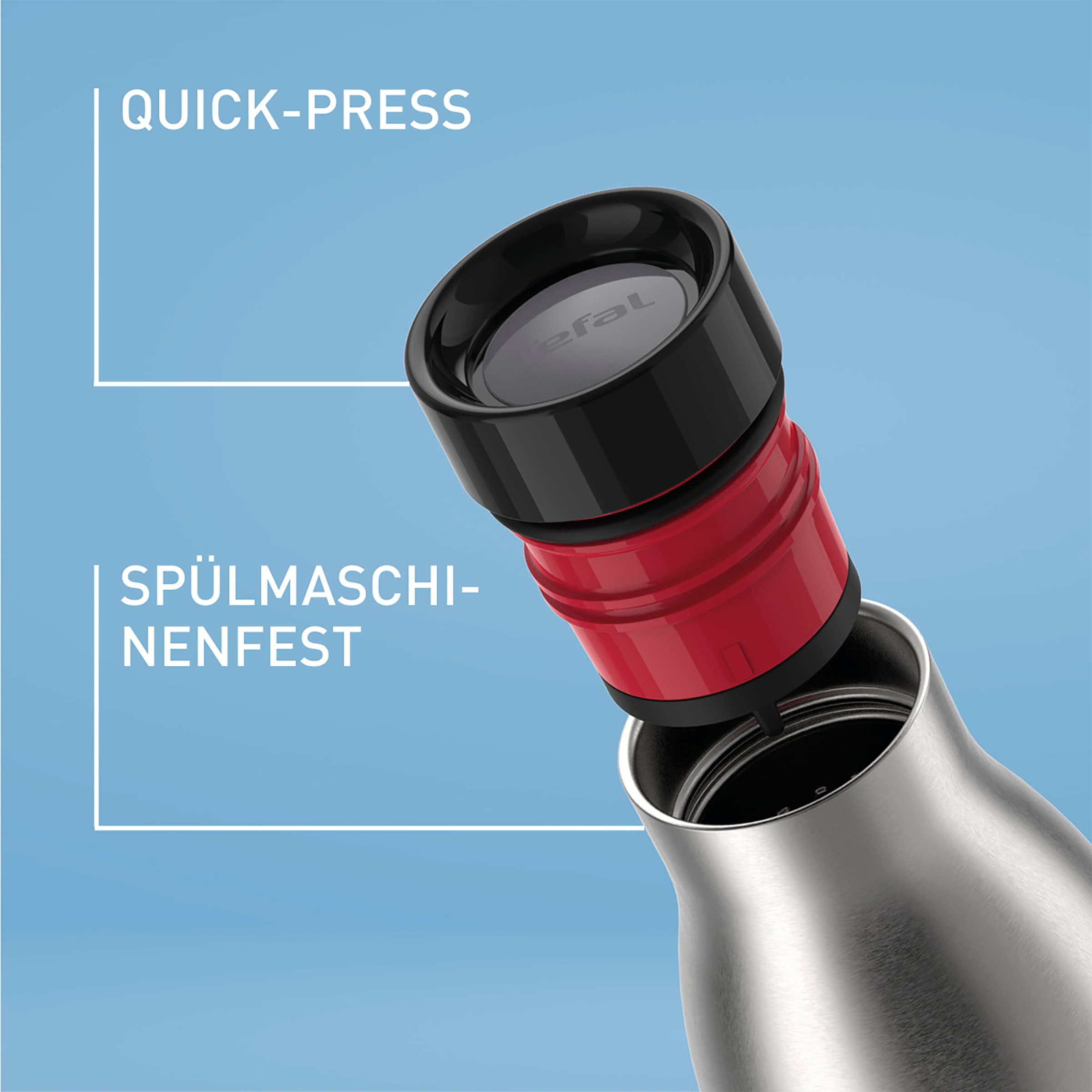 Emsa Trinkflasche »Bludrop Sleeve«, nachhaltig, Silikon-Manschette, 12h heiß, 24h kalt, 360° Trinkgenuss