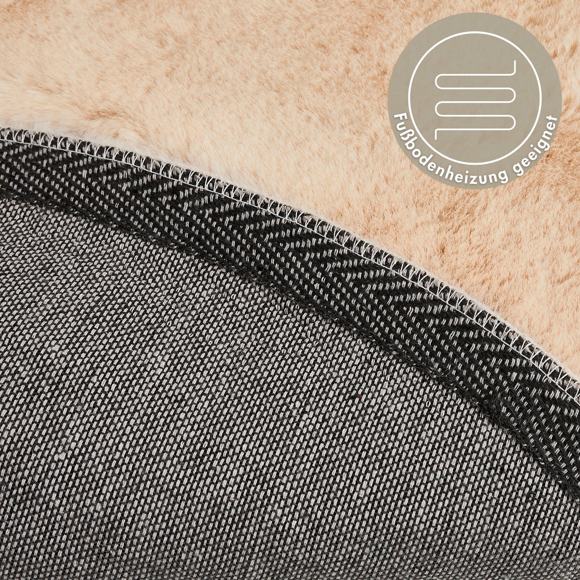 LUXOR living Fellteppich »Novara«, rund, 30 mm Höhe, Kunstfell, Kaninchenfell-Haptik, besonders weicher Hochflor