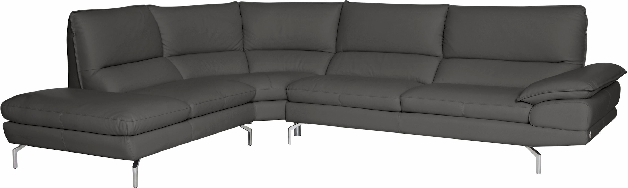 CALIA ITALIA Ecksofa »Dave, italienisches Designsofa L-Form, erstklassiger Sitzkomfort«, Ottomane wahlweise links oder rechts, in zwei tollen Lederqualitäten