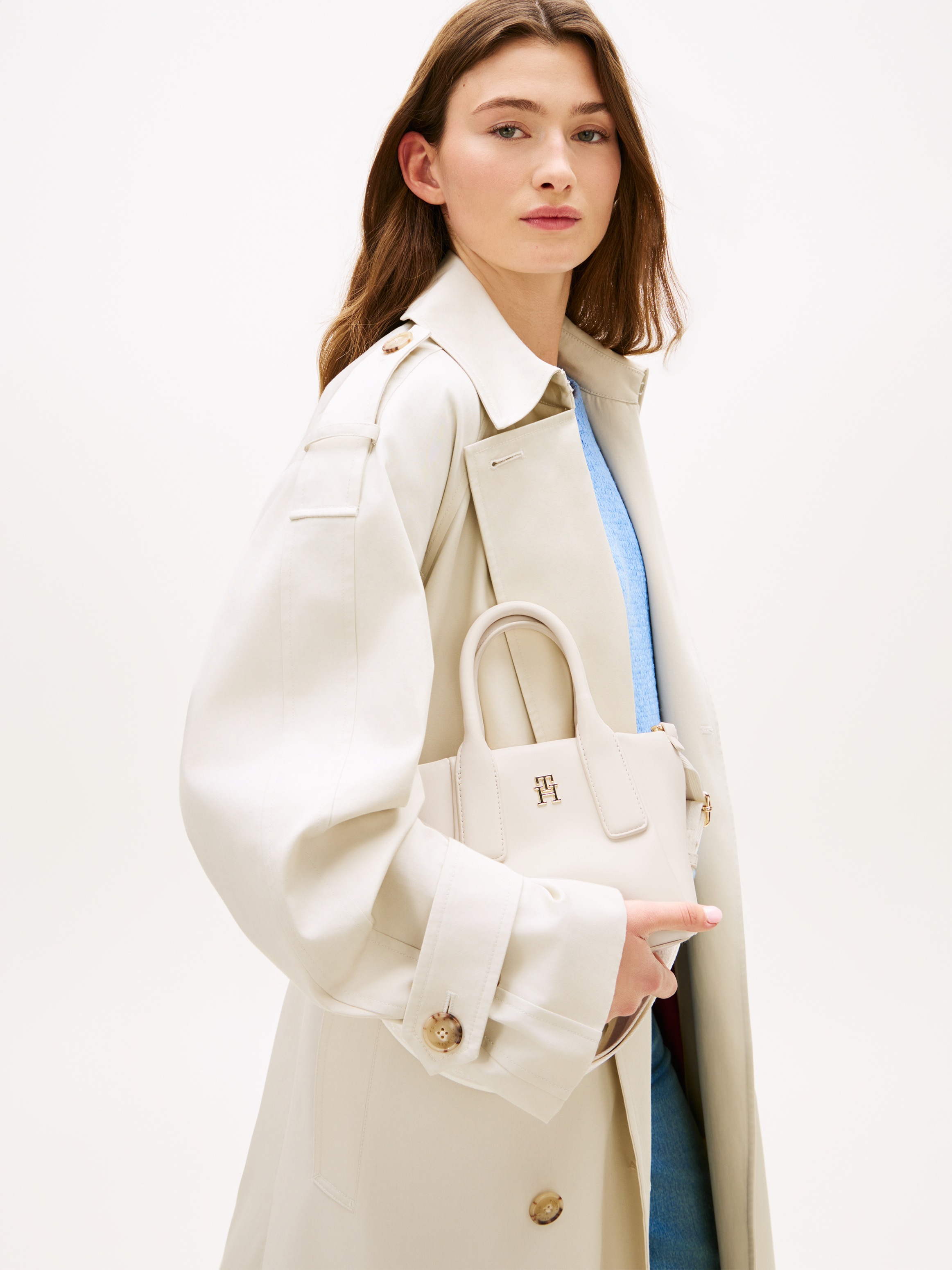 Tommy Hilfiger Tragetasche »TH ESSENTIAL MINI TOTE« Damen Handtasche, Umhängetasche, Schultertasche mit edlem TH-Logo