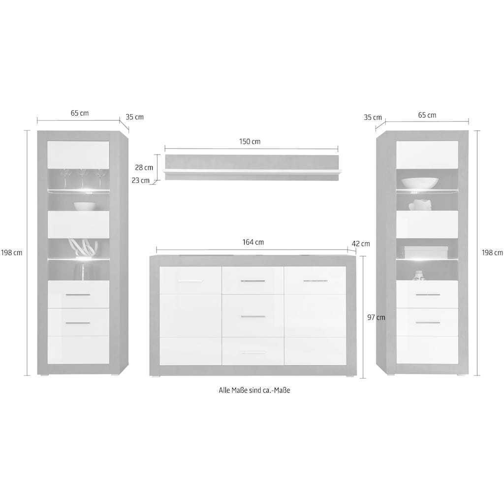 INOSIGN Wohnwand »Etero«, (Set, 4 St.)