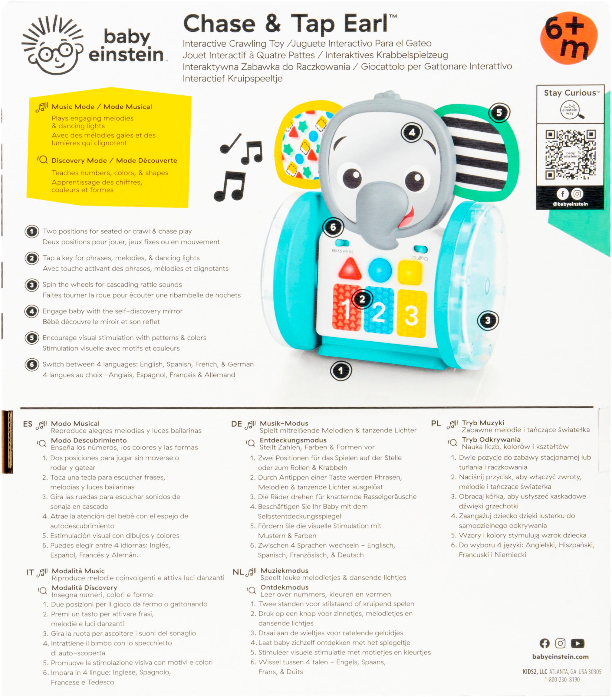 Baby Einstein Lernspielzeug »Chase & Tap Earl Interactive Crawling Toy«
